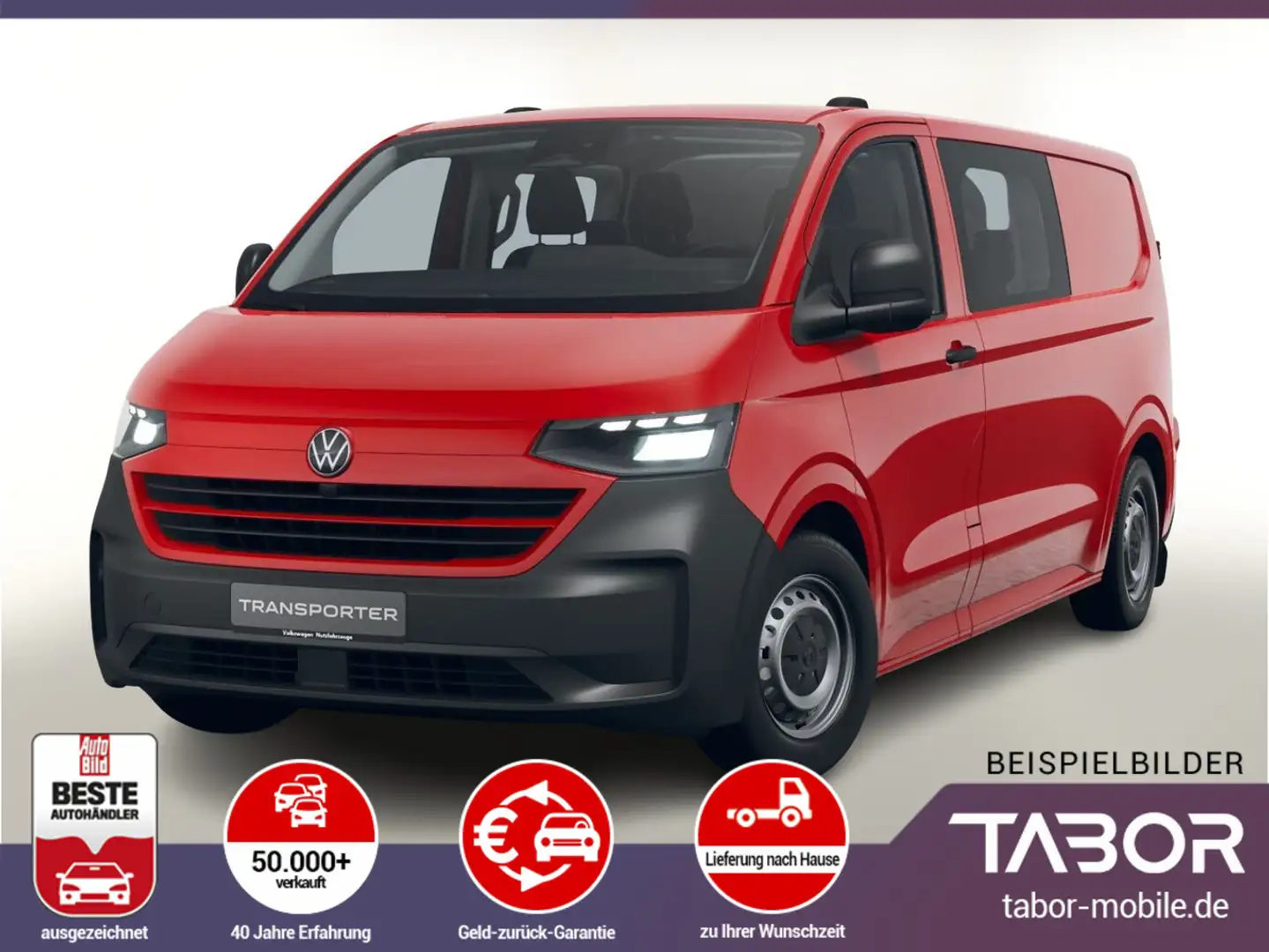 Volkswagen T7 Transporter TDI 150 L2 Klima AHK SHZ 6-S Rouge - 1