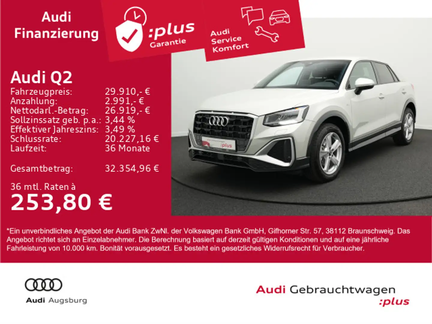 Audi Q2 2x S line 35 TFSI S tronic *ACC*AHK*8-fach* Weiß - 1