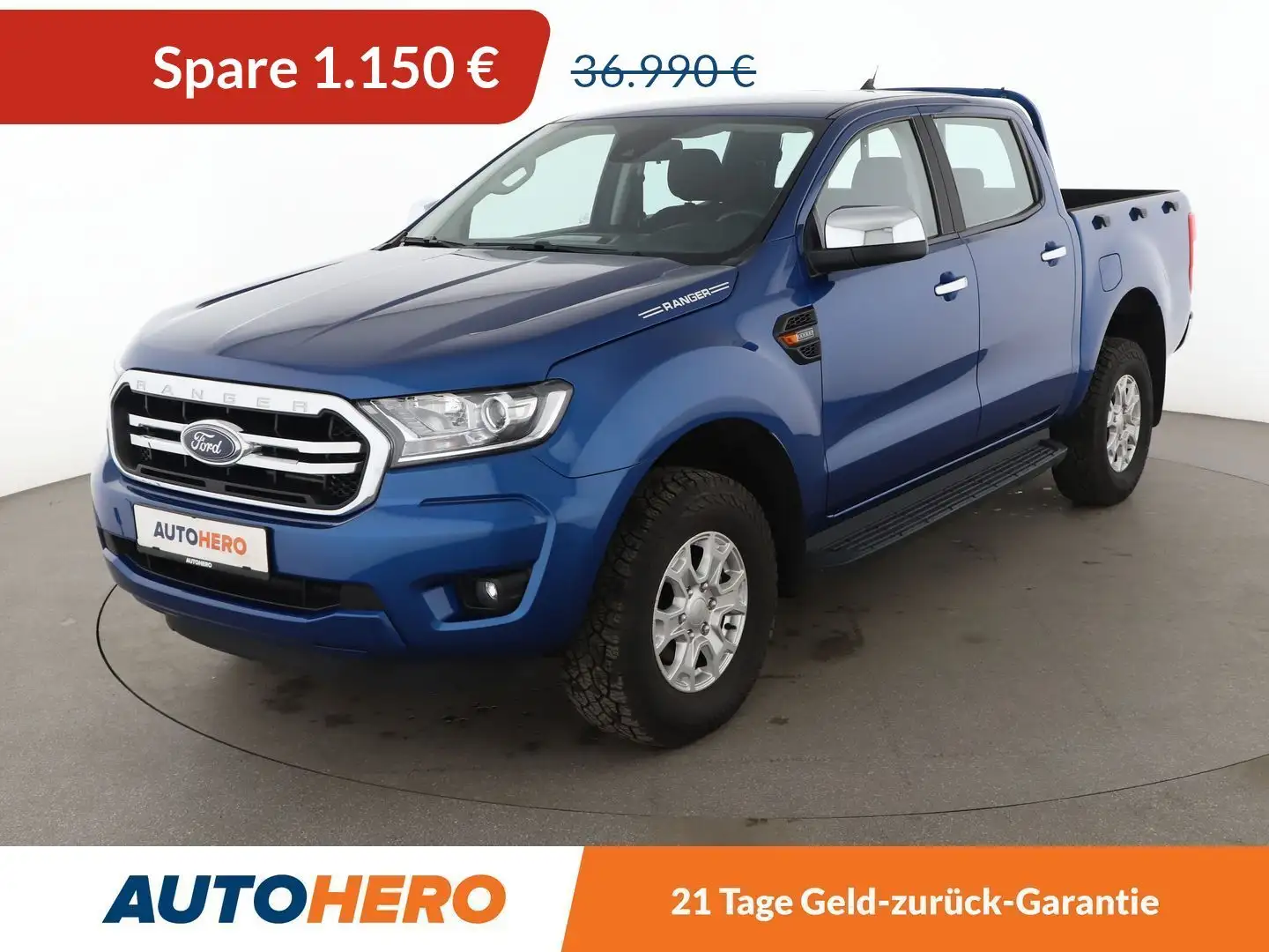 Ford Ranger 2.0 TDCi Doppelkabine 4x4 XLT Aut.*PDC*SHZ*TEMPO* Blau - 1