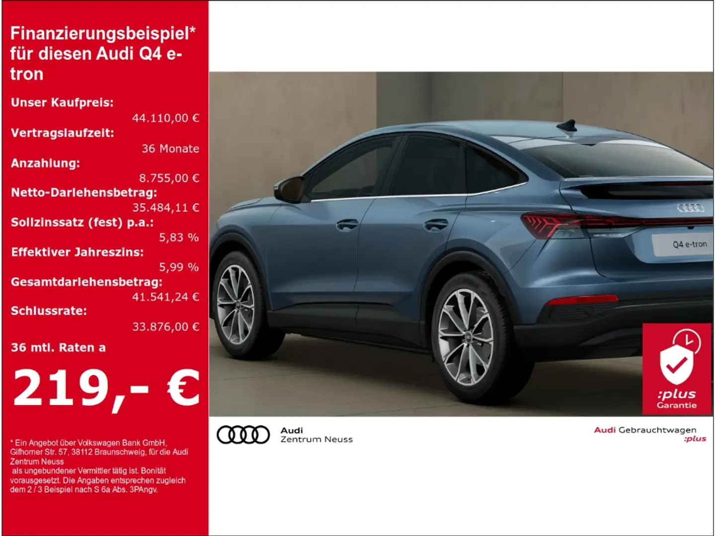 Audi Q4 e-tron Sportback 45 Blauw - 1