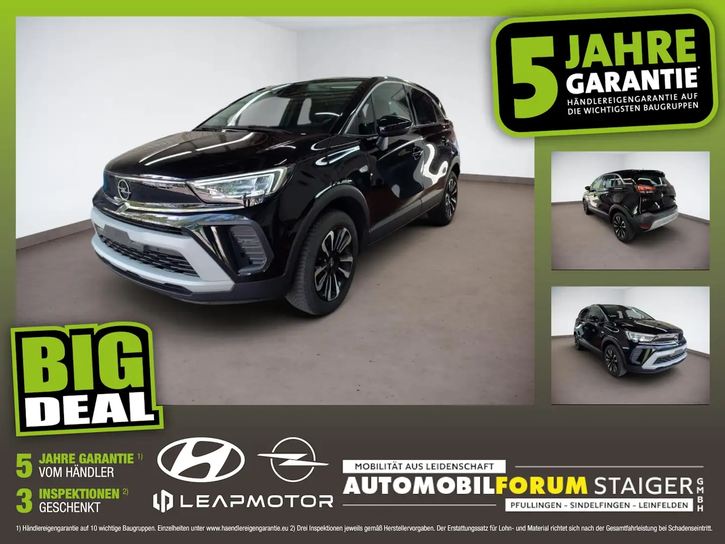 Opel Crossland 1.2 Turbo Elegance FLA ParkAss. SpurH Schwarz - 1