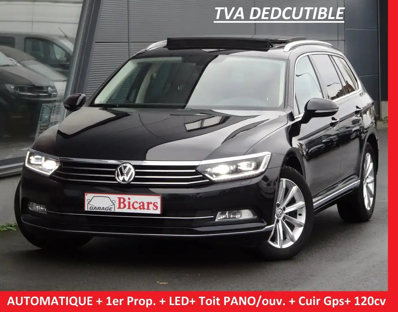 Volkswagen Passat Variant 1.6 TDi Highline DSG- AUTO + LED Toit PANO GPS CUI Zwart - 1