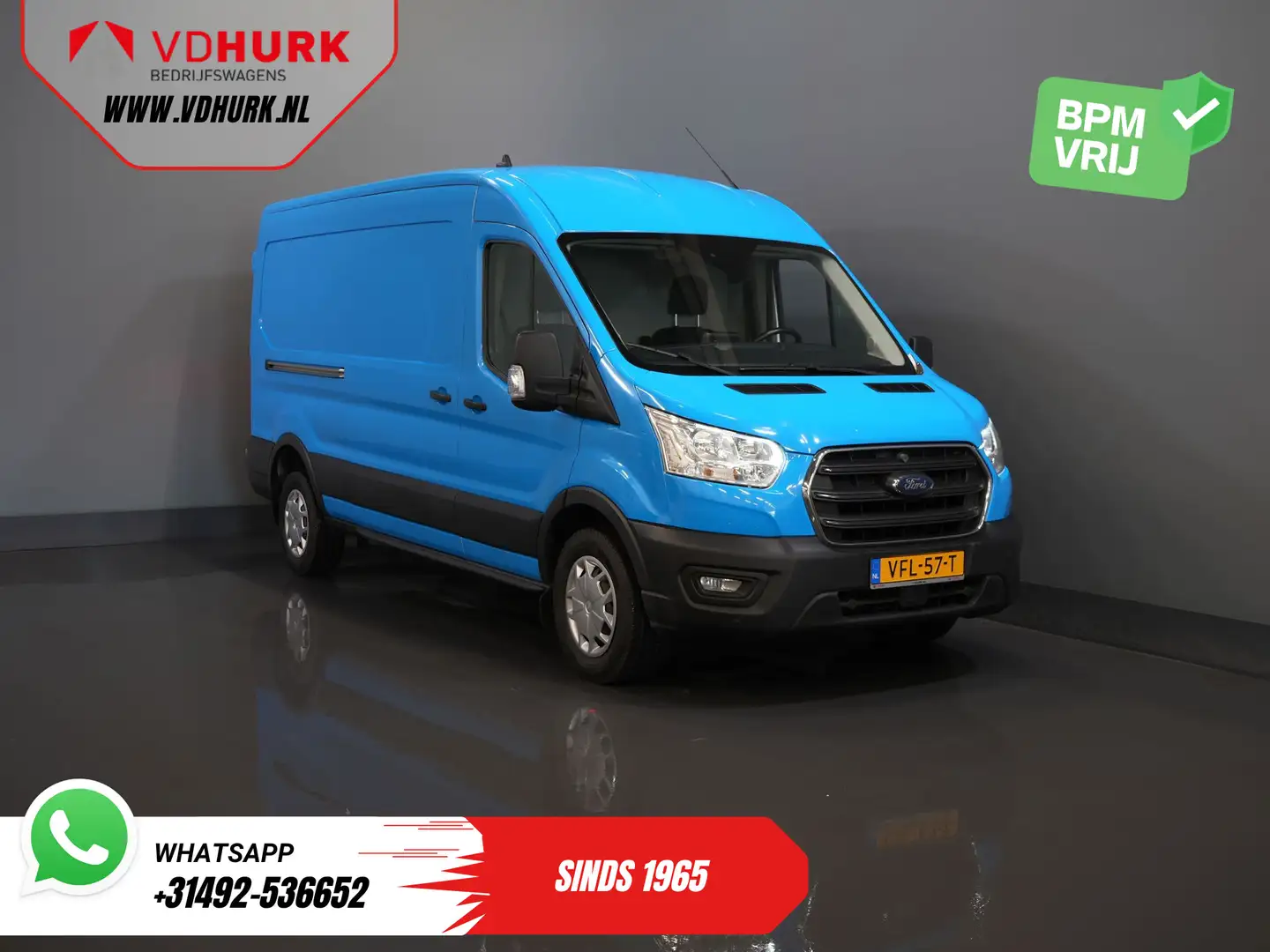 Ford Transit 350 2.0 TDCI 130 pk L3H2 Trend EXPORT ONLY Carplay Blau - 1