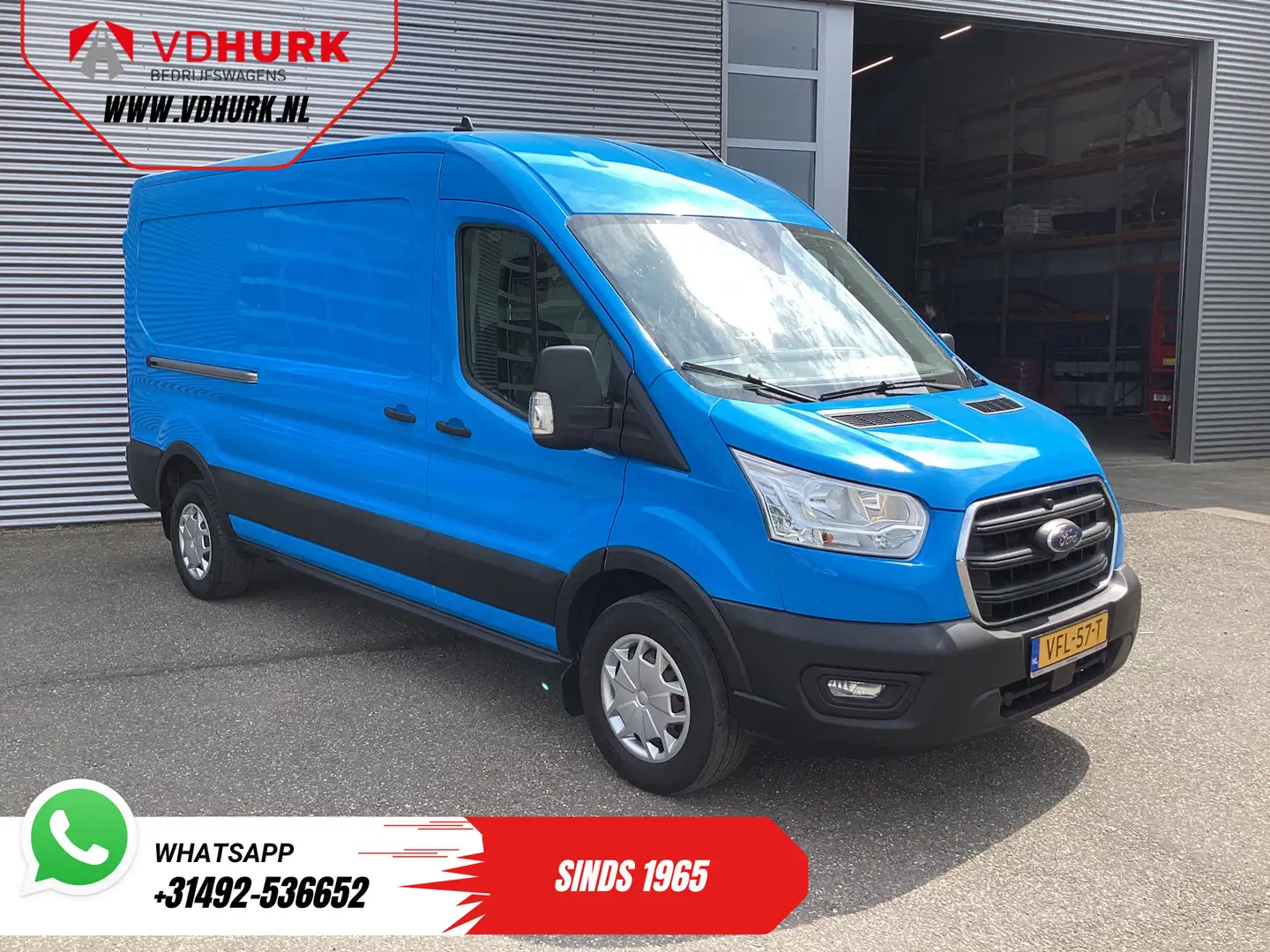 Ford Transit 350 2.0 TDCI 130 pk L3H2 Trend EXPORT ONLY Carplay Blauw - 1
