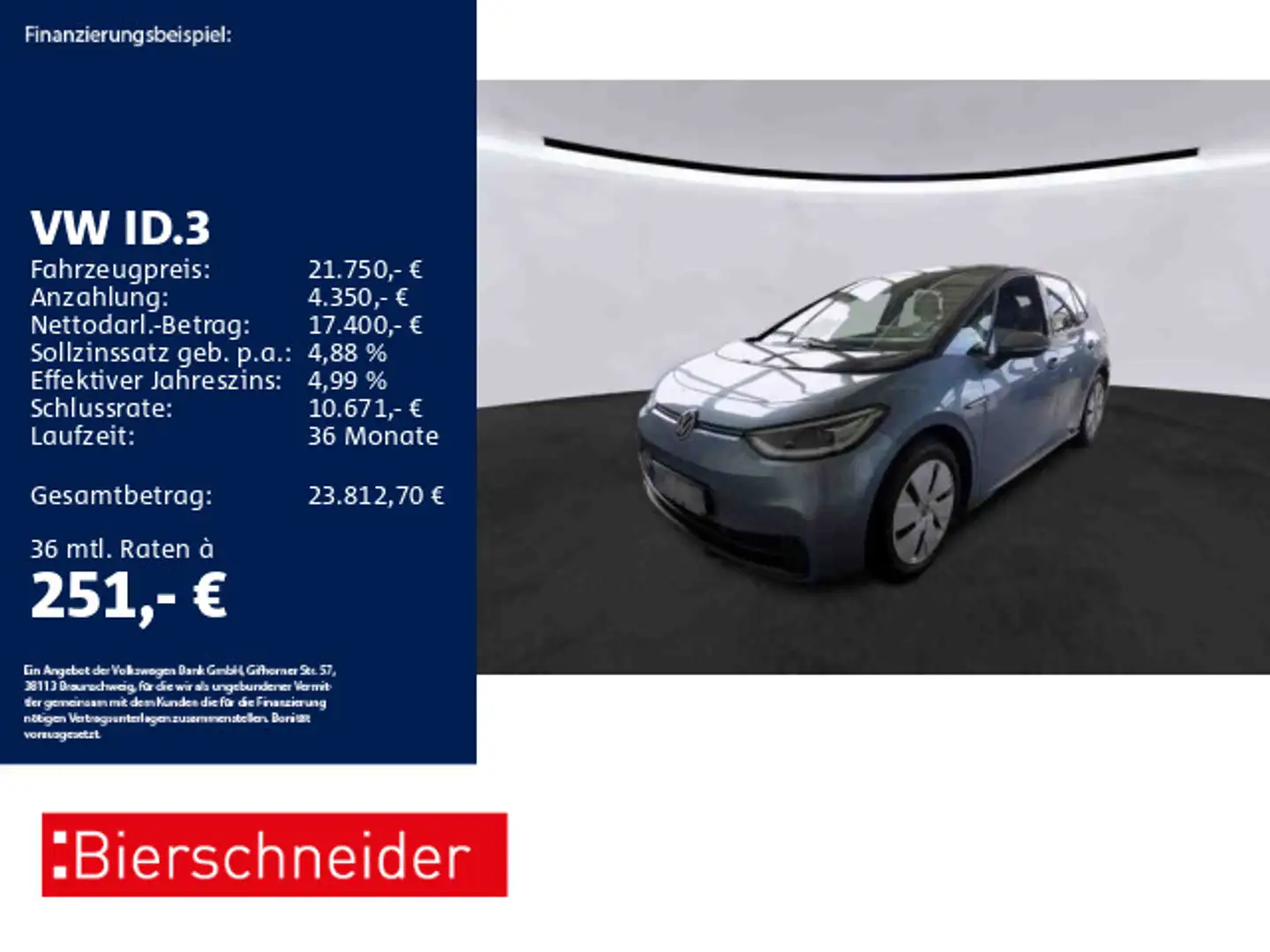 Volkswagen ID.3 Pro Business ACC MATRIX SHZ CAM Blau - 1