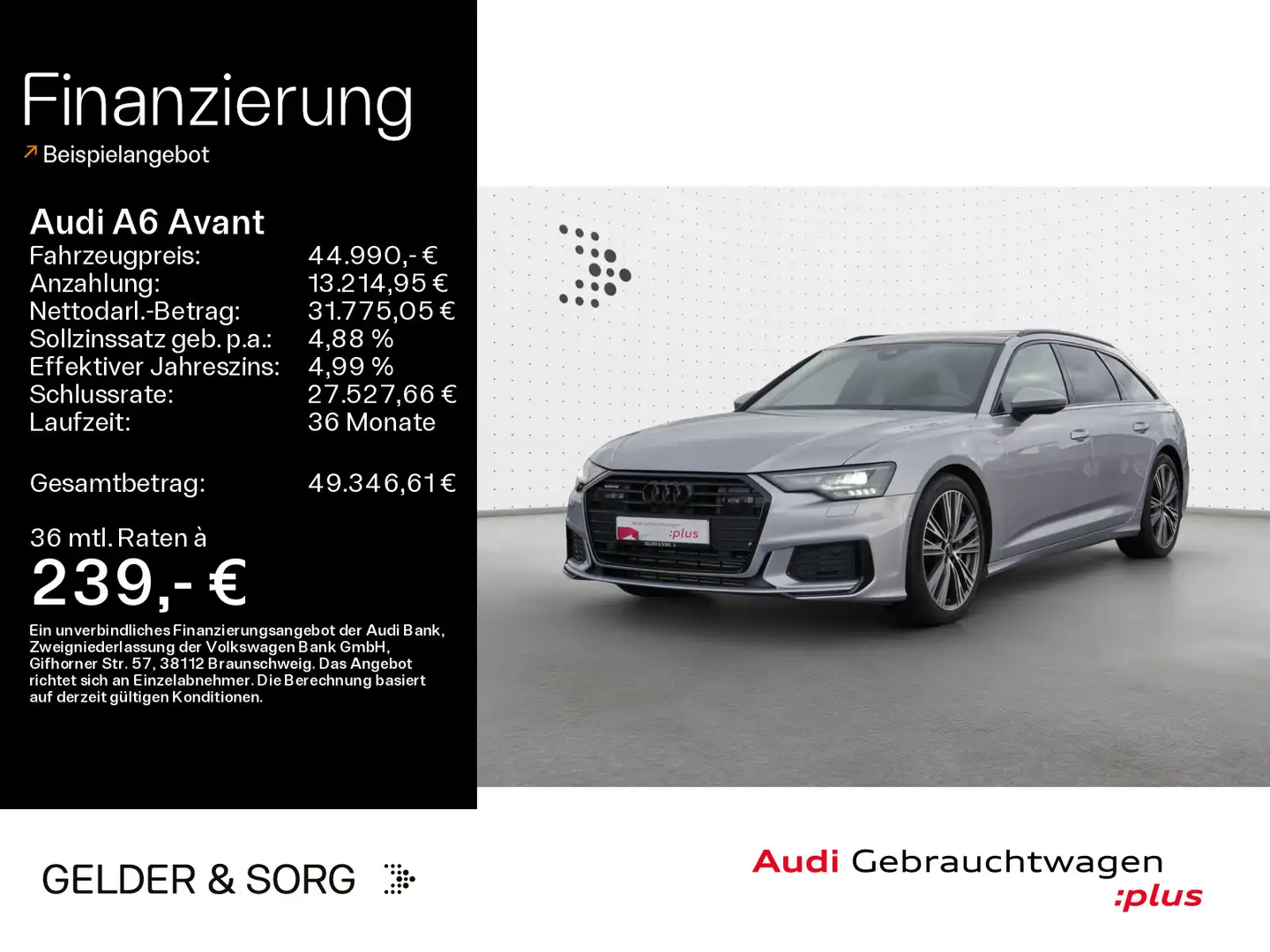 Audi A6 55 TFSI qu.S line *RFK*HuD*Pano*Virtual Silber - 1