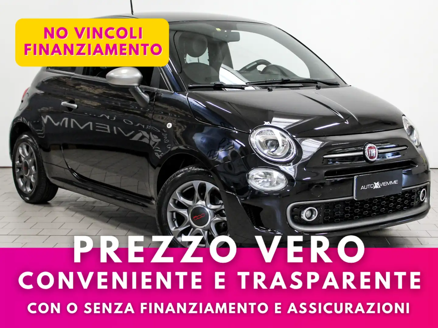 Fiat 500 1.2 S 69cv Zwart - 1