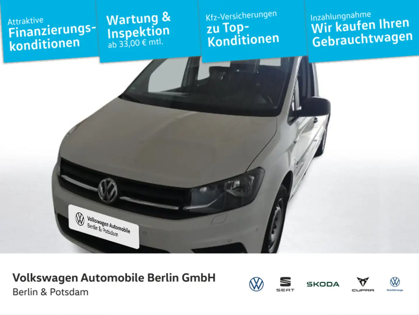 Volkswagen Caddy Kombi 2.0 TDI DSG Klima Navi PDC SHZ Weiß - 1