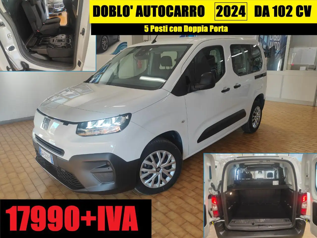Fiat Doblo 2024 POSTI 5 AUTOCARRO DOPPIA PORTA EURO 6E — миниатюра 1