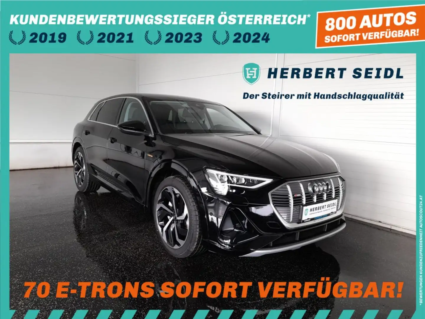 Audi e-tron 55 quattro S-LINE *NP: € 93.488,-- / 21 ZOLL AUDI SPORT /  AHV & KAMERA / TEILLEDER / SPORTLENKRAD* Schwarz - 1