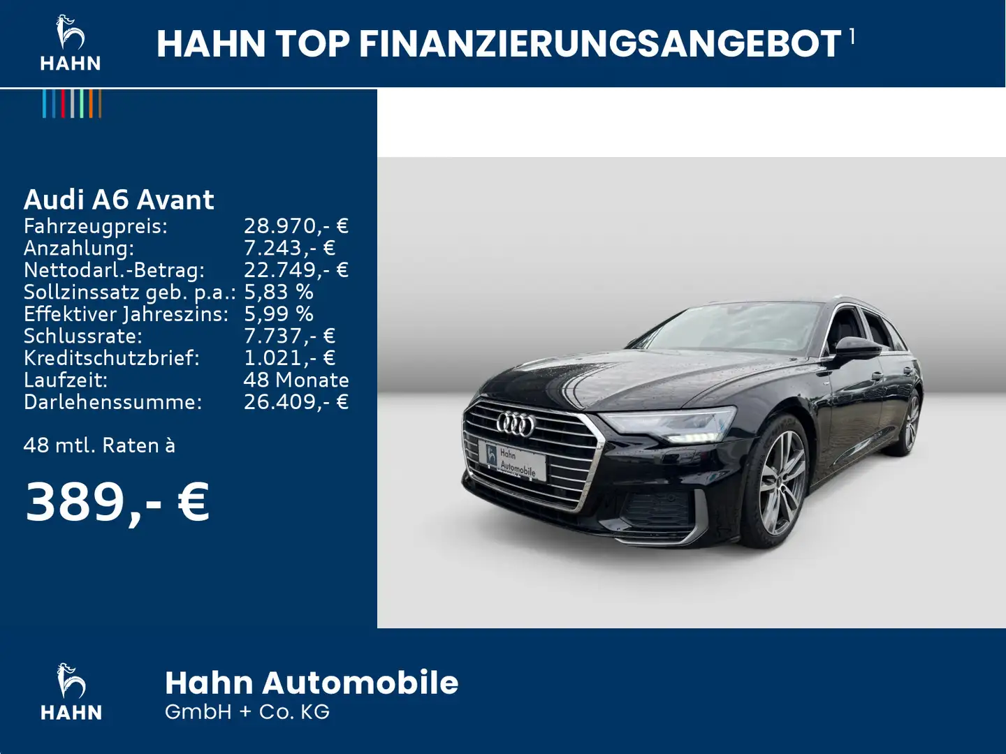 Audi A6 40TDI S-Line S-trc AHK Cam Climatr LED Schwarz - 2