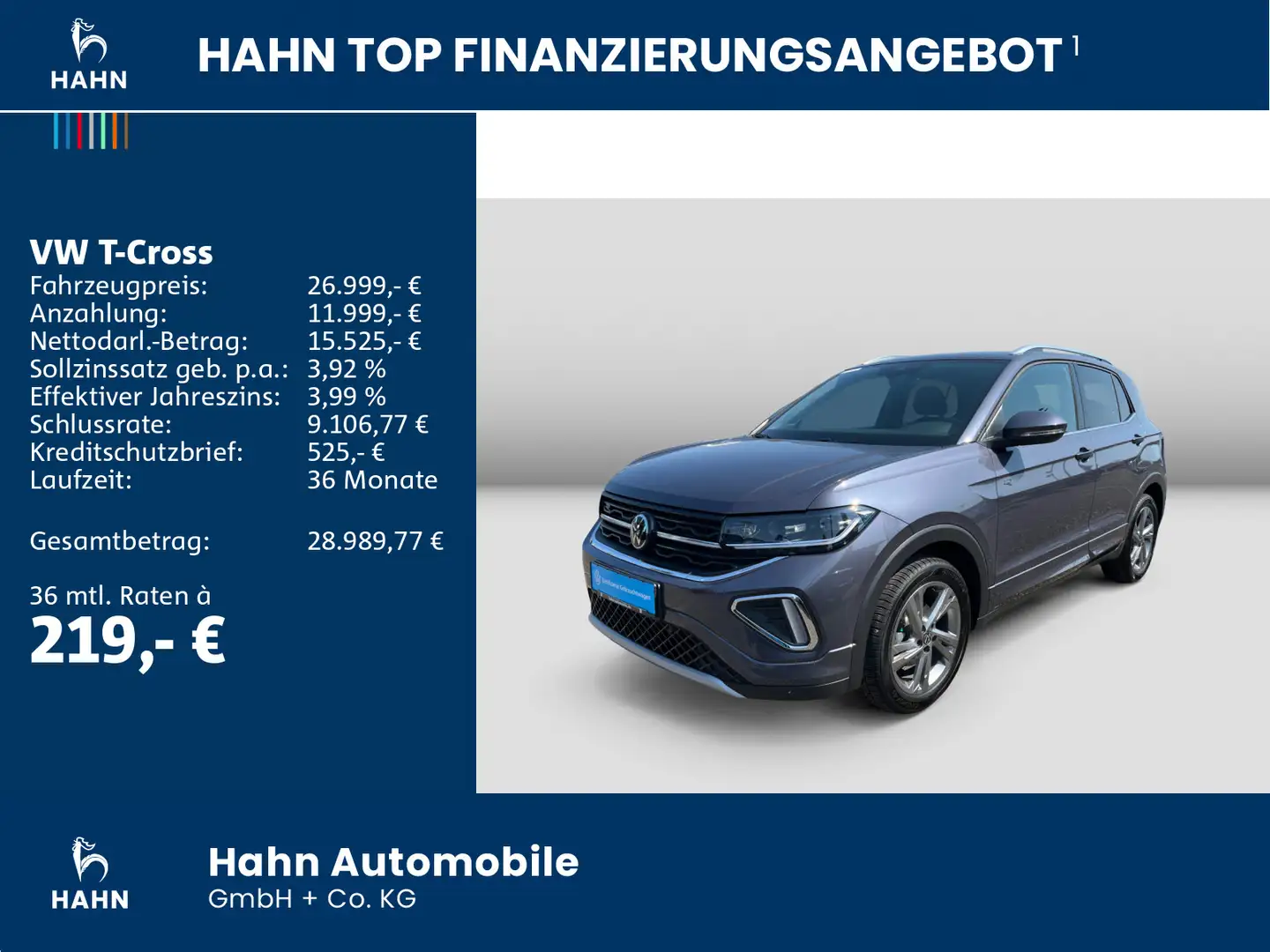 Volkswagen T-Cross 1.5TSI DSG R-Line AHK Cam IQ.Light Navi Grau - 2
