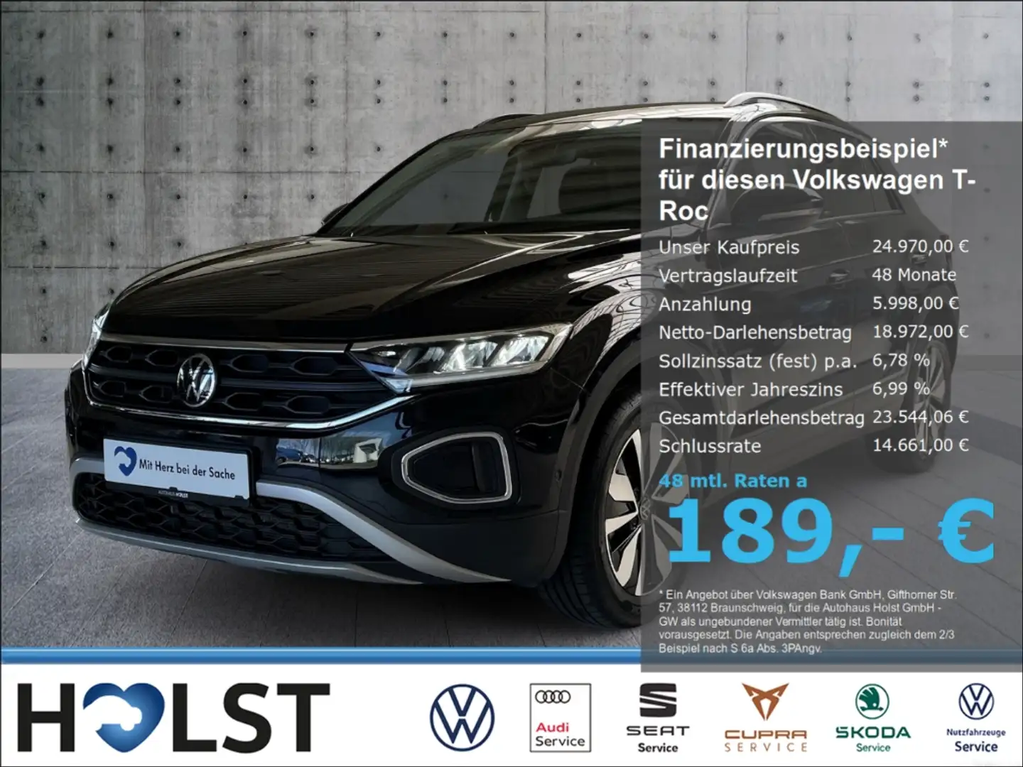 Volkswagen T-Roc 1.0TSI Move IQ.DRIVE Navi RüFaKa LenkradHz ACC Noir - 1