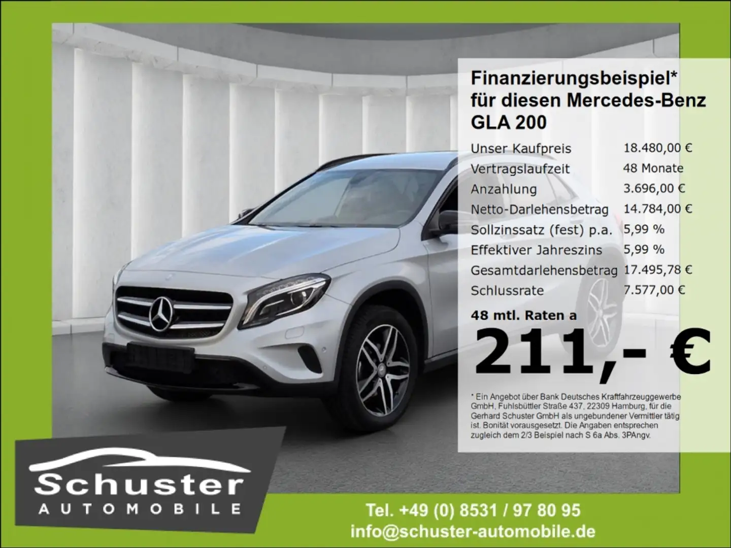 Mercedes-Benz GLA 200 SCORE*DCT AHK Bi-Xen Navi R-Kam Temp 18* Silber - 1