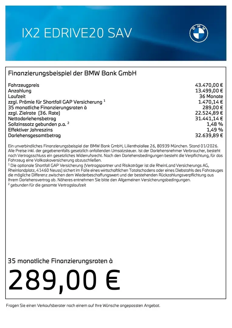 BMW iX2 eDrive20 M Sportpaket DAB LED Komfortzg. Gris - 2