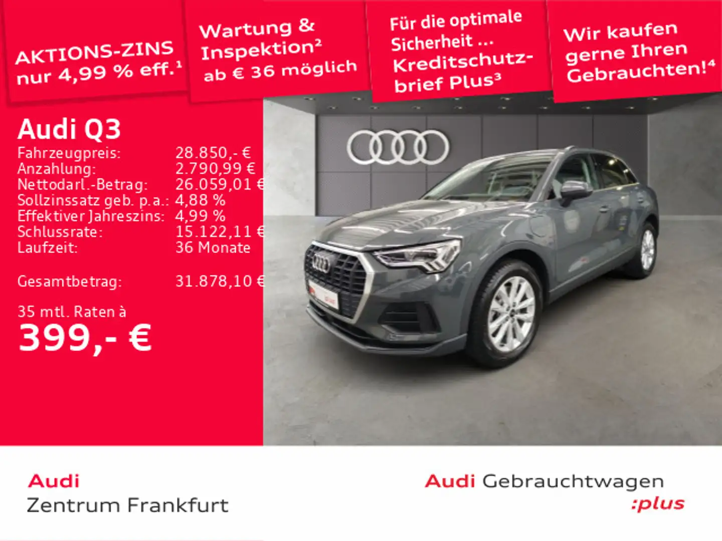 Audi Q3 45 TFSI e S tronic LED Navi DAB VC PDC Sitzhe Grau - 1