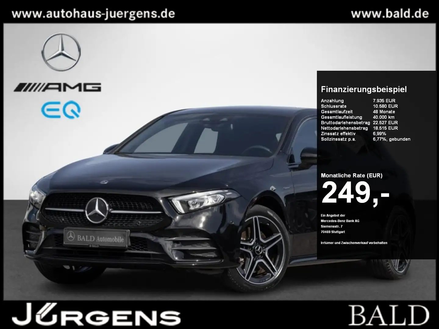 Mercedes-Benz A 250 e AMG/Wide/LED/Cam/DAB/CarPlay/Night/18" Černá - 1