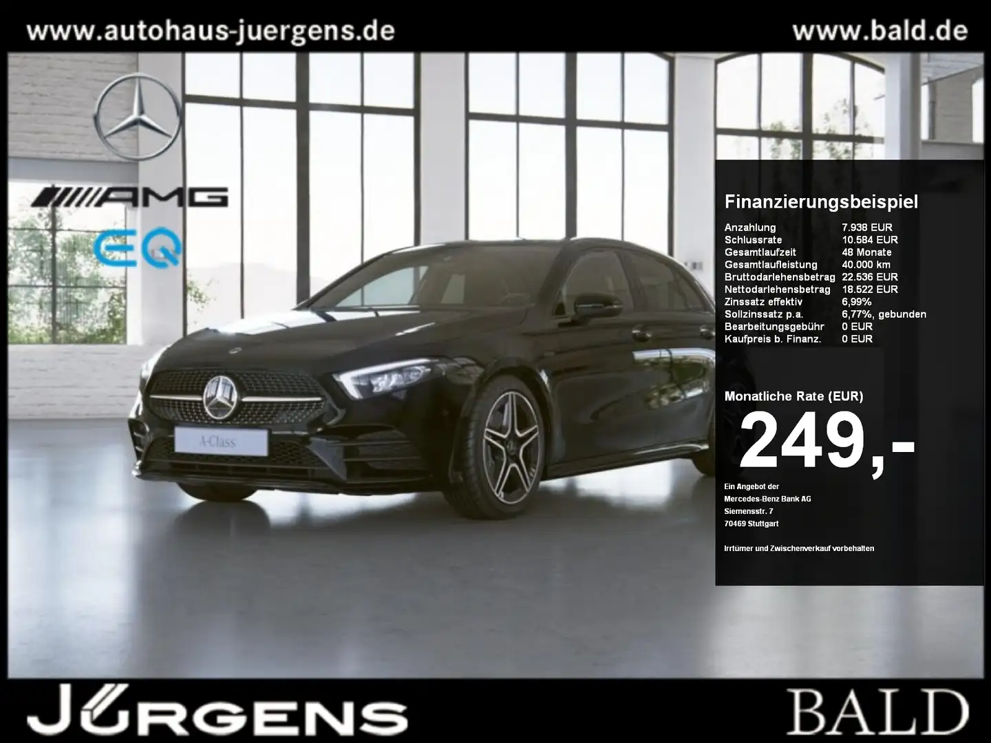 Mercedes-Benz A 250 e AMG/Wide/LED/Cam/DAB/CarPlay/Night/18" Schwarz - 1