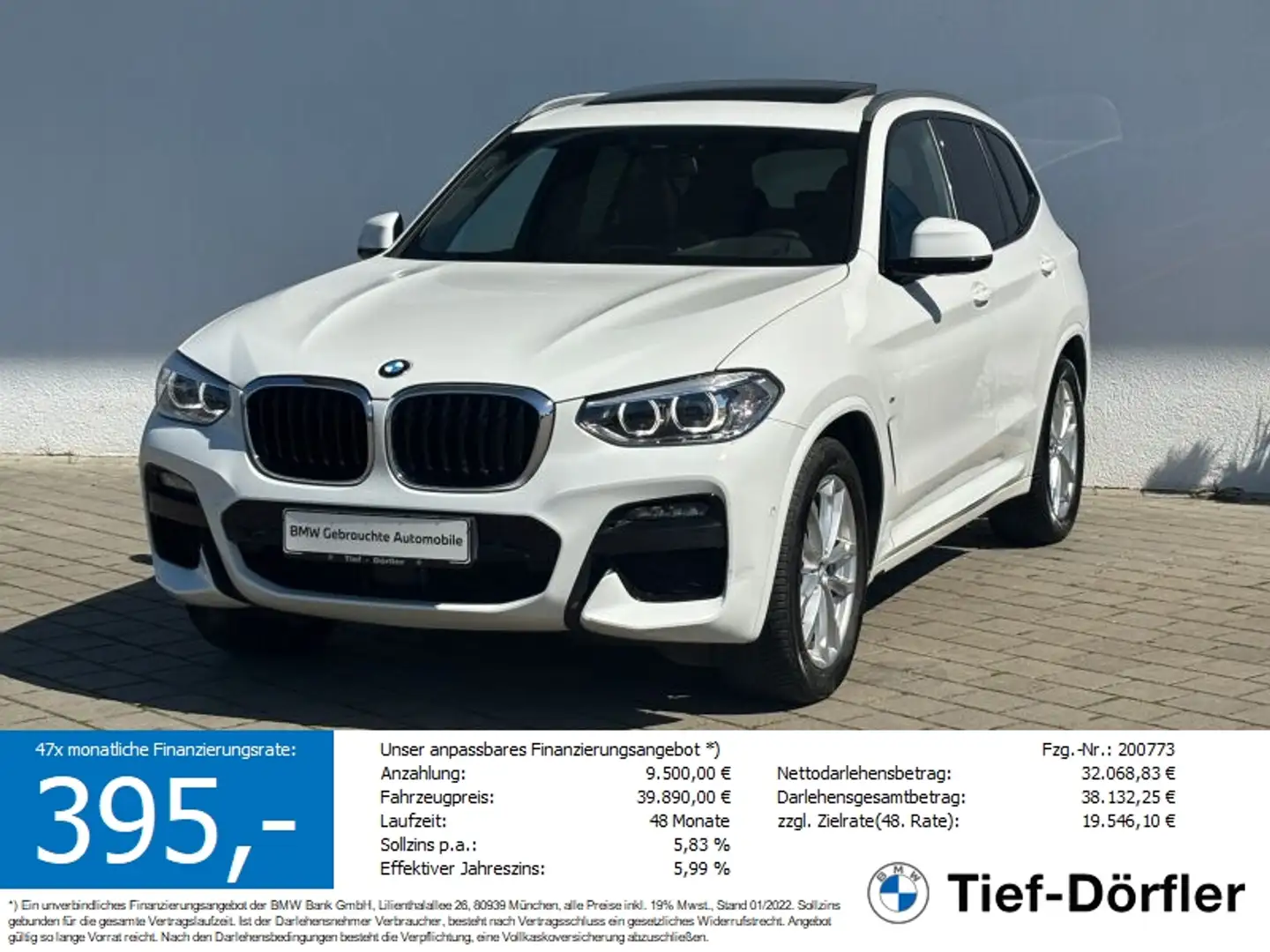 BMW X3 xDrive30d SAG M Sport AHK/SHZ/ACC/PANO/HUD/CD Weiß - 1