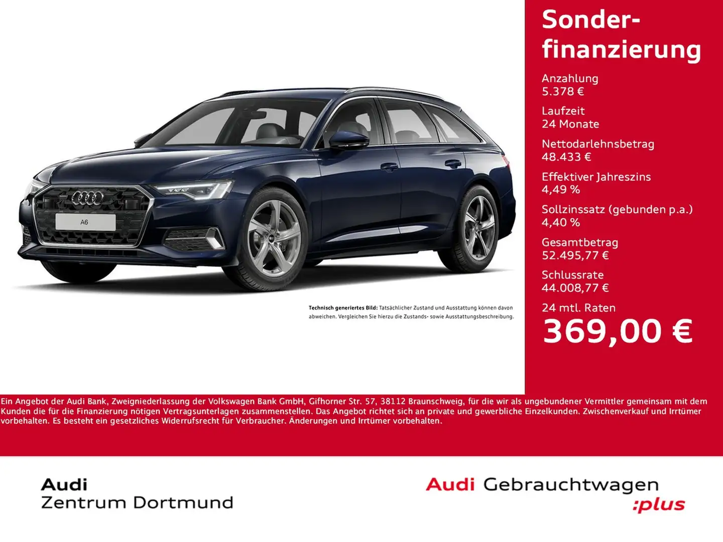 Audi A6 Avant 45 quattro advanced AHK CAM ACC LM19 Blau - 1