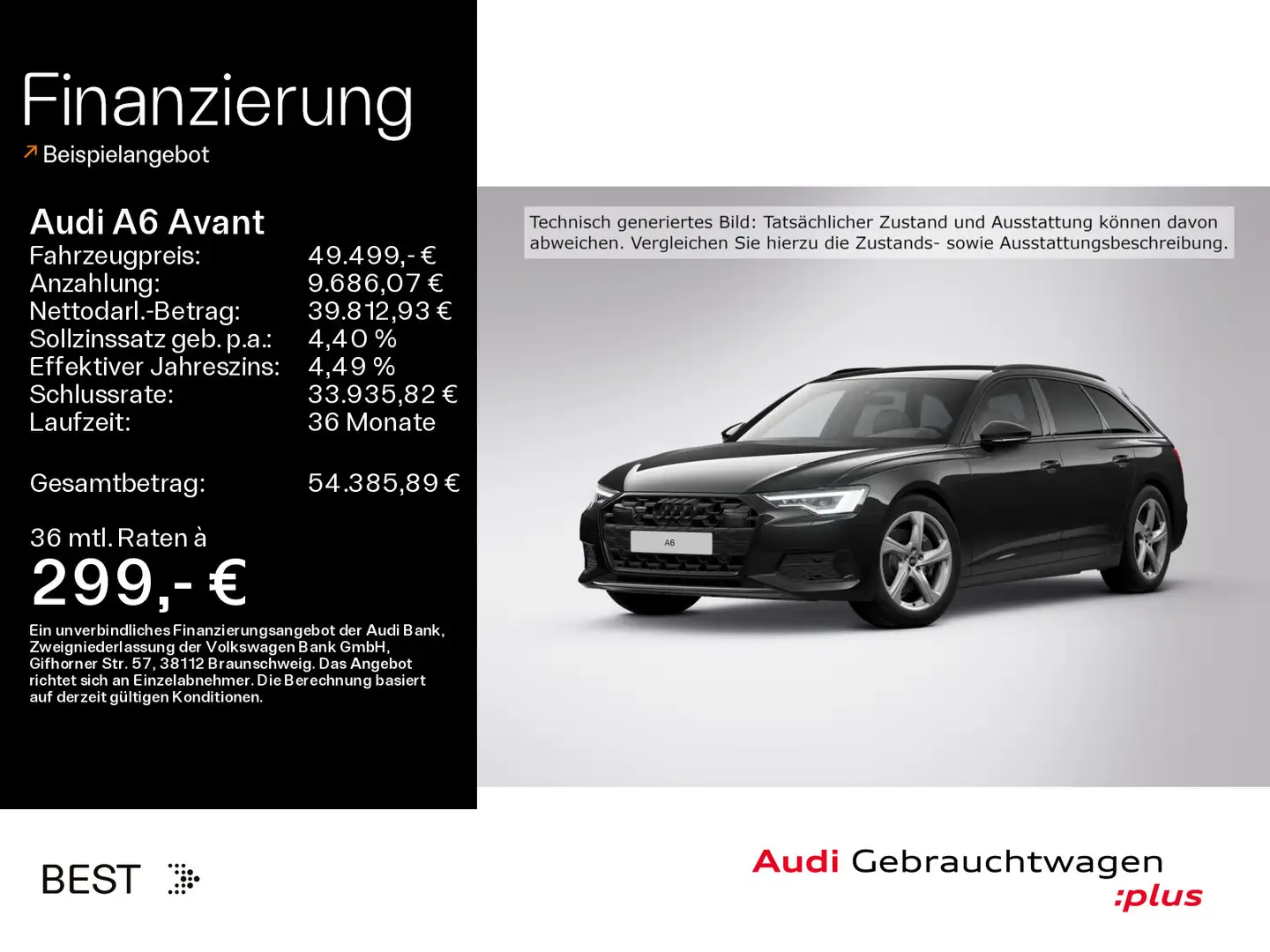 Audi A6 45 TDI quattro advanced*NAVI-PLUS*MATRI Schwarz - 1