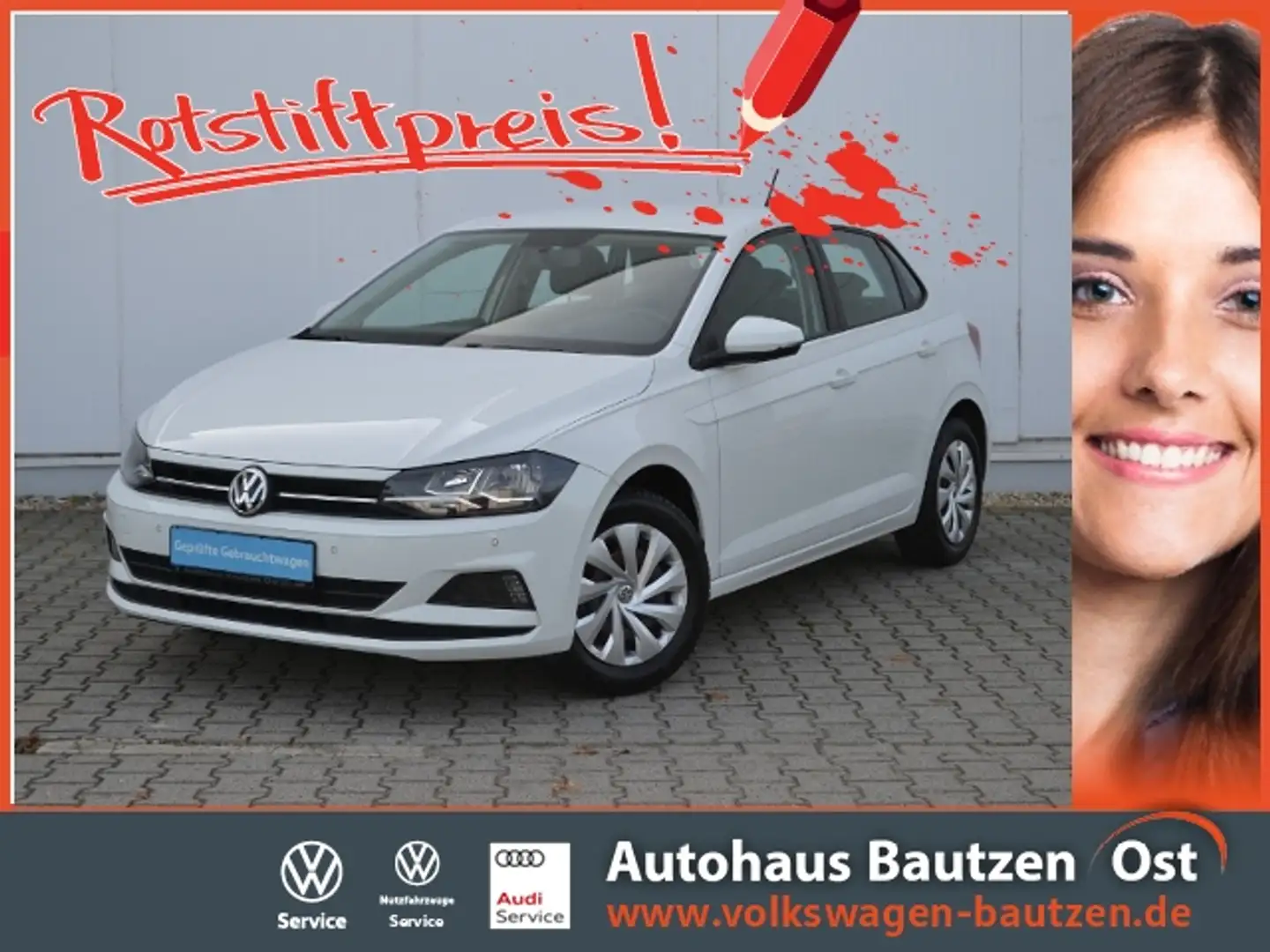 Volkswagen Polo 1.0 TSI Comfortline NAVI/BLIND-SPOT/PDC/SHZ/TEL.- Weiß - 1