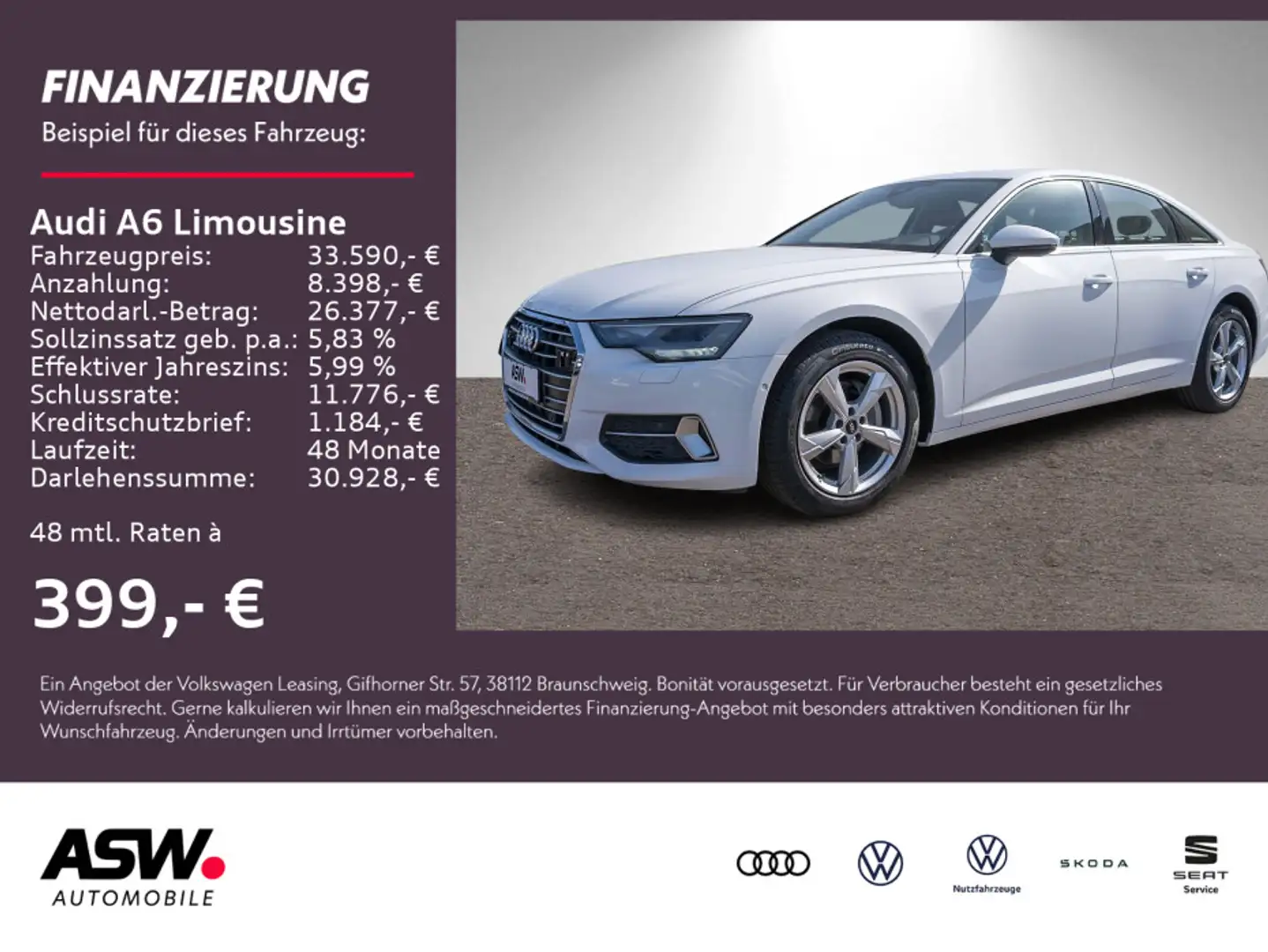 Audi A6 sport 40 TDI S tronic LED NAVI SHZ Bianco - 1