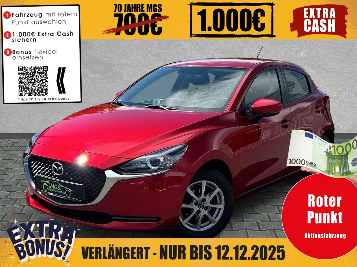 Mazda 2 Ad'vantage DAB #S&S #PDC #SHZ #KLIMA #LED Rood - 1