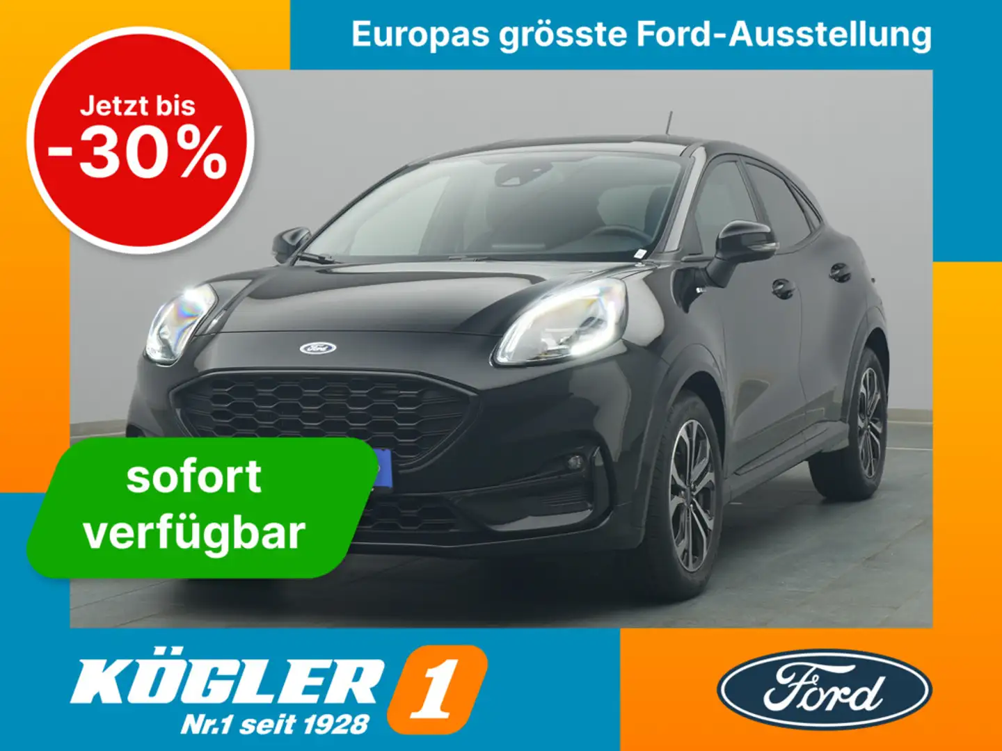 Ford Puma ST-Line 125PS Komfort&Winter-Paket/Klima Zwart - 1
