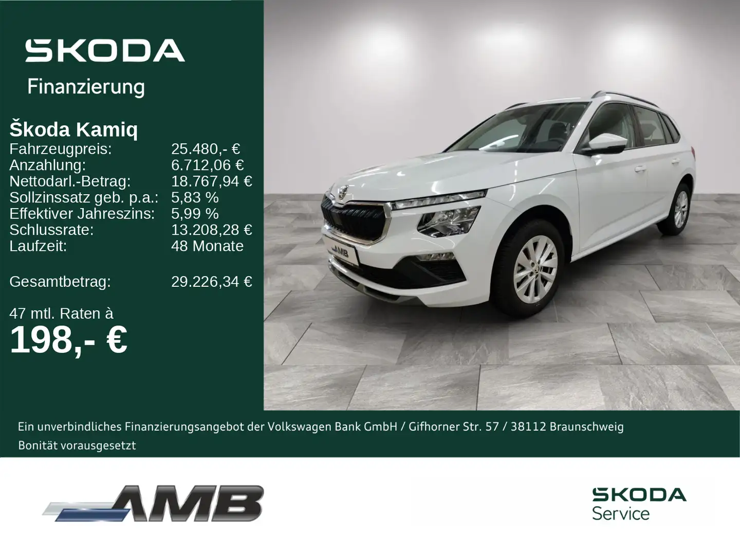 Skoda Kamiq Selection 1.5 TSI DSG/LED/ACC/Navi/Sitzhzg Weiß - 1