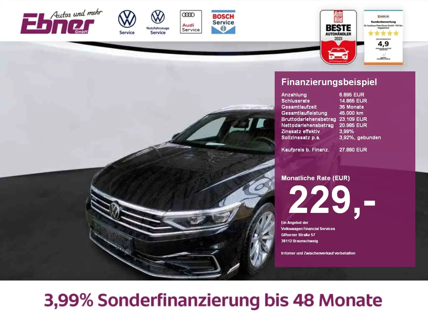 Volkswagen Passat Variant GTE 218PS PHEV DSG HEAD-UP+ALCANTARA+DIGI+el.KLAPP Schwarz - 1
