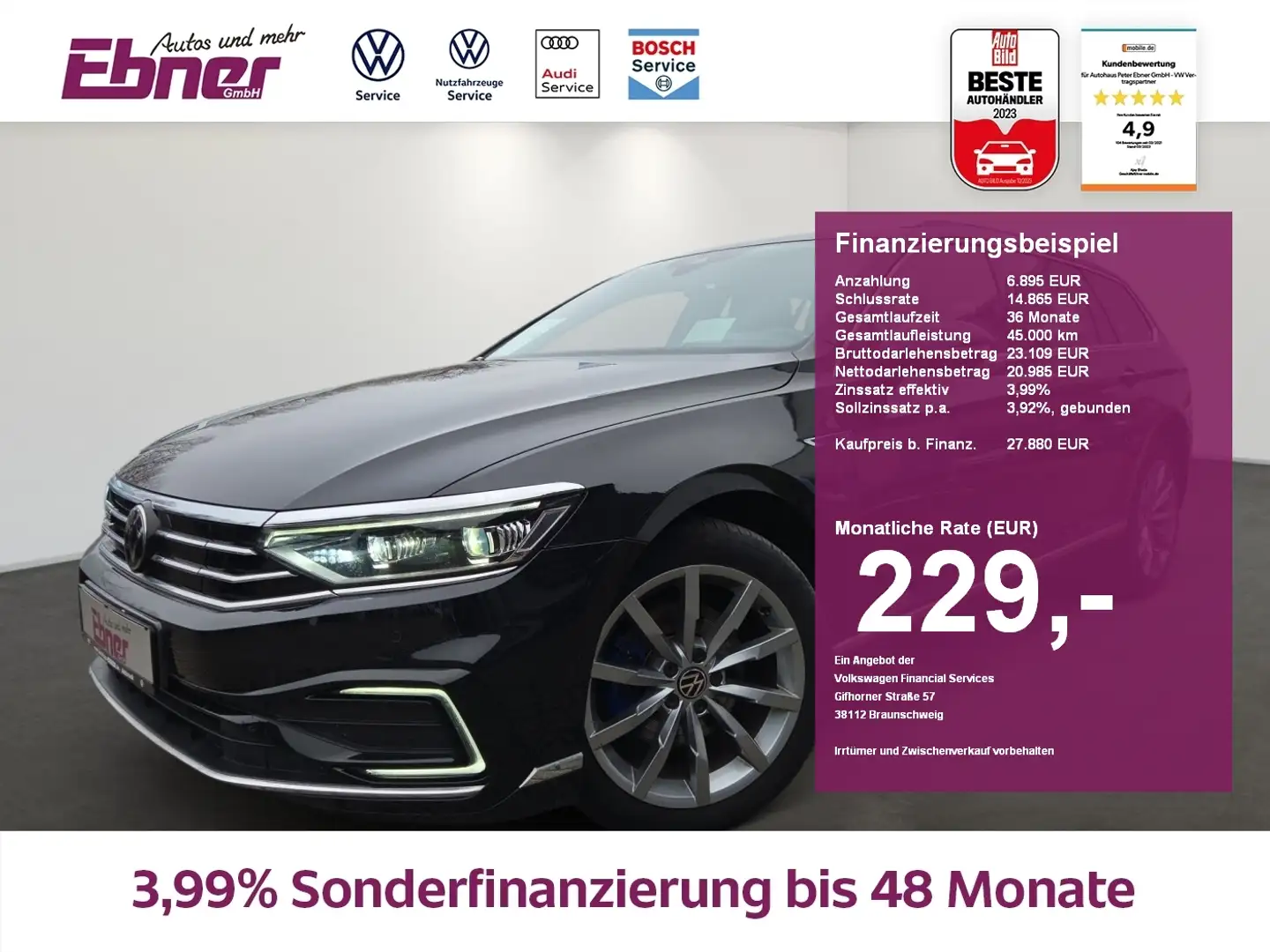 Volkswagen Passat Variant GTE 218PS PHEV DSG HEAD-UP+ALCANTARA+DIGI+ Schwarz - 1