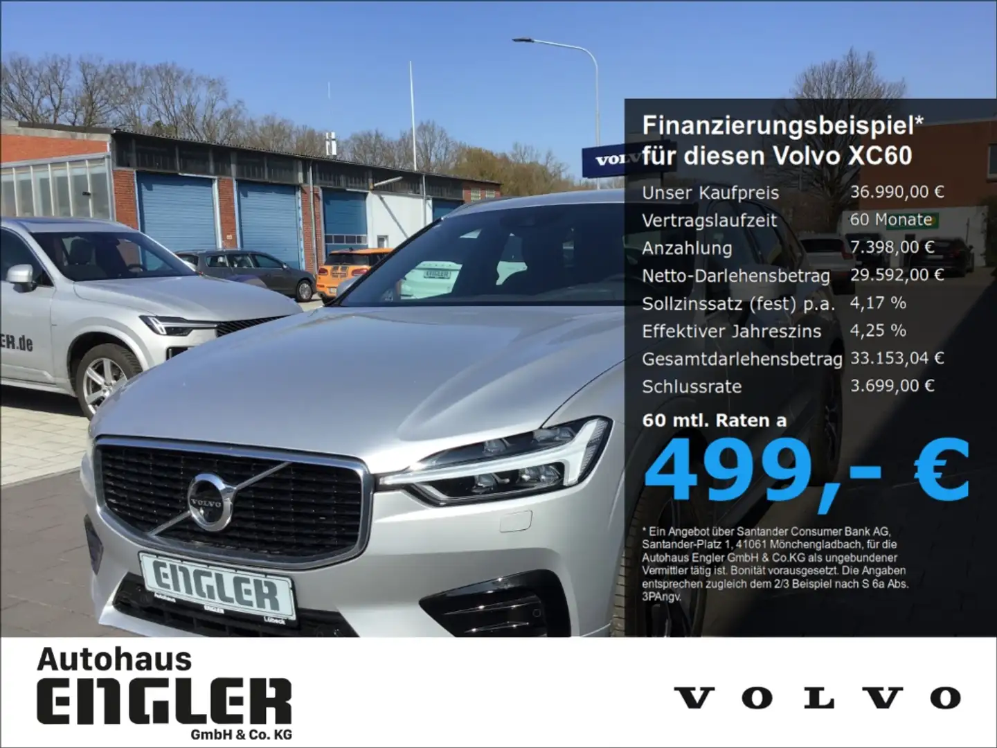 Volvo XC60 T5 R-Design AWD Keyless AHK Navi 360°Cam Silber - 1