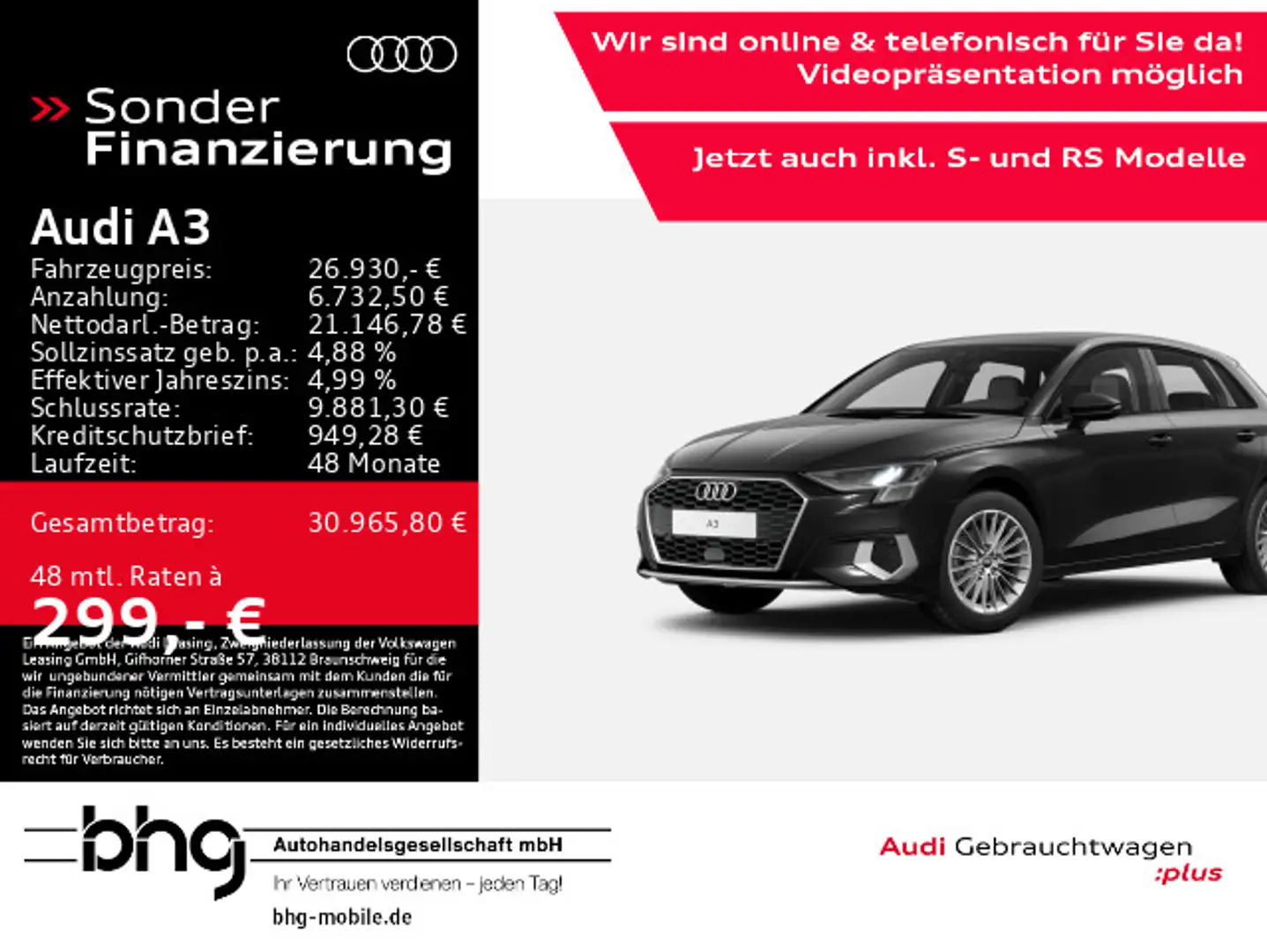 Audi A3 35 TFSI Sportback advanced Noir - 1