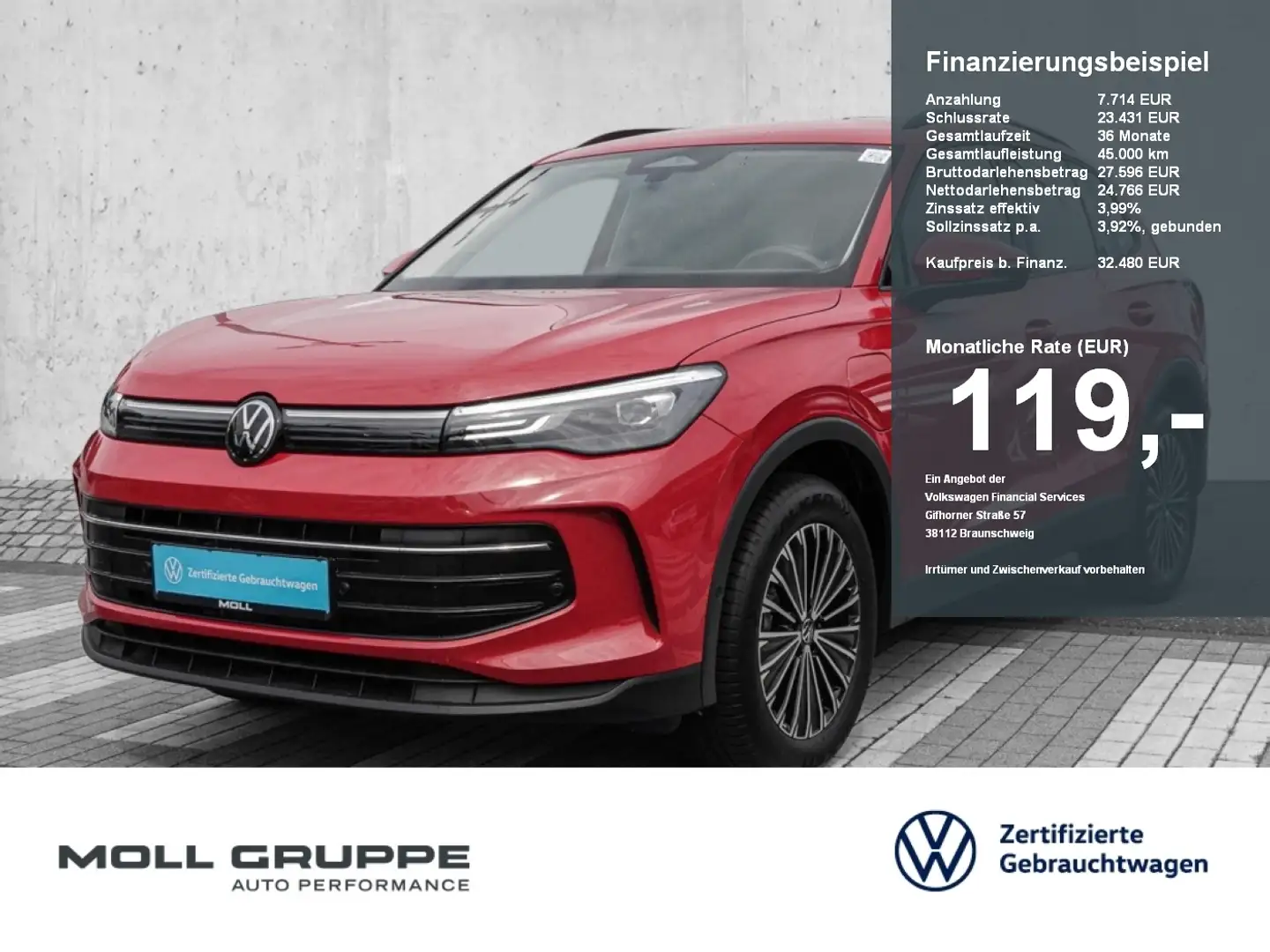Volkswagen Tiguan 1.5 eTSI DSG Life MATRIX ACC AKUSTIKGLAS Rot - 1