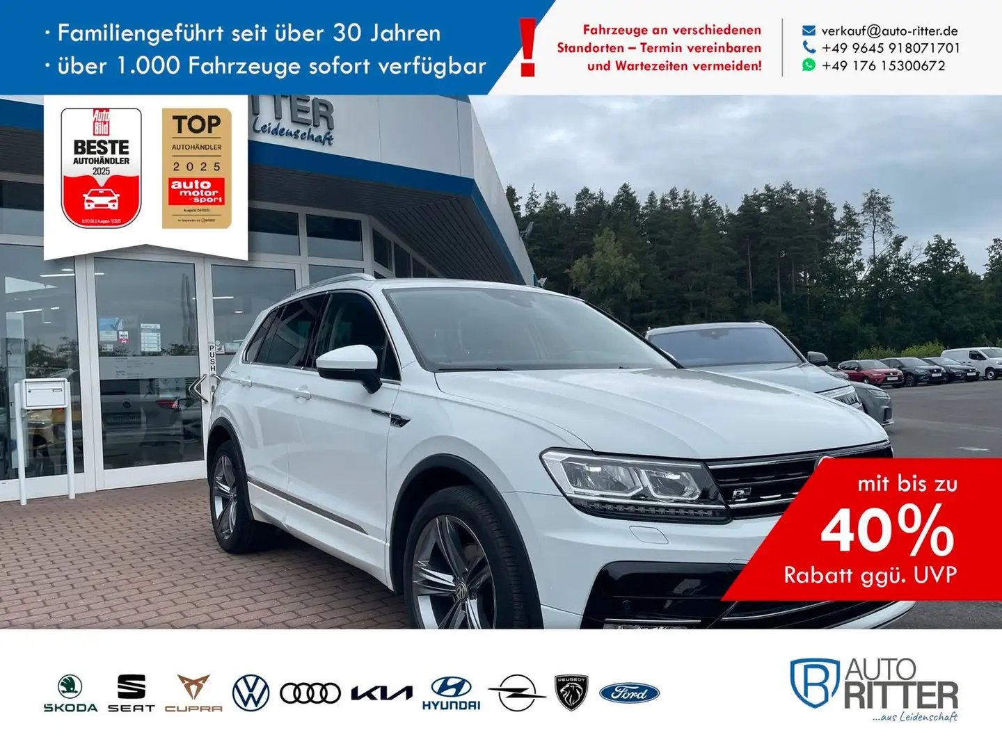 Volkswagen Tiguan 2.0 TDI DSG R-Line Highline ACC+AHK+Ca... Blanc - 1