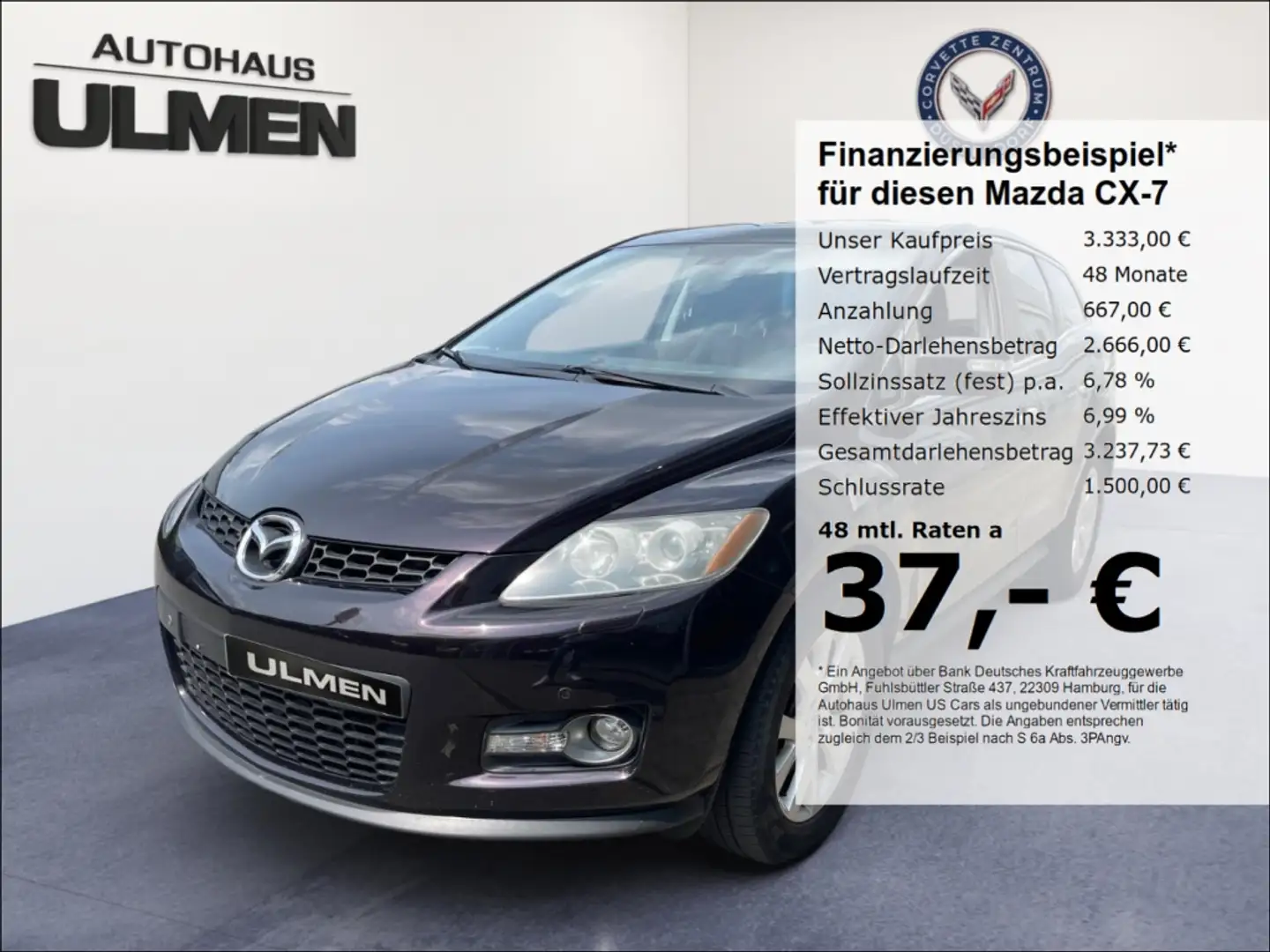 Mazda CX-7 2.3 Expression nur für Händler & Gewerbetreibende Noir - 1
