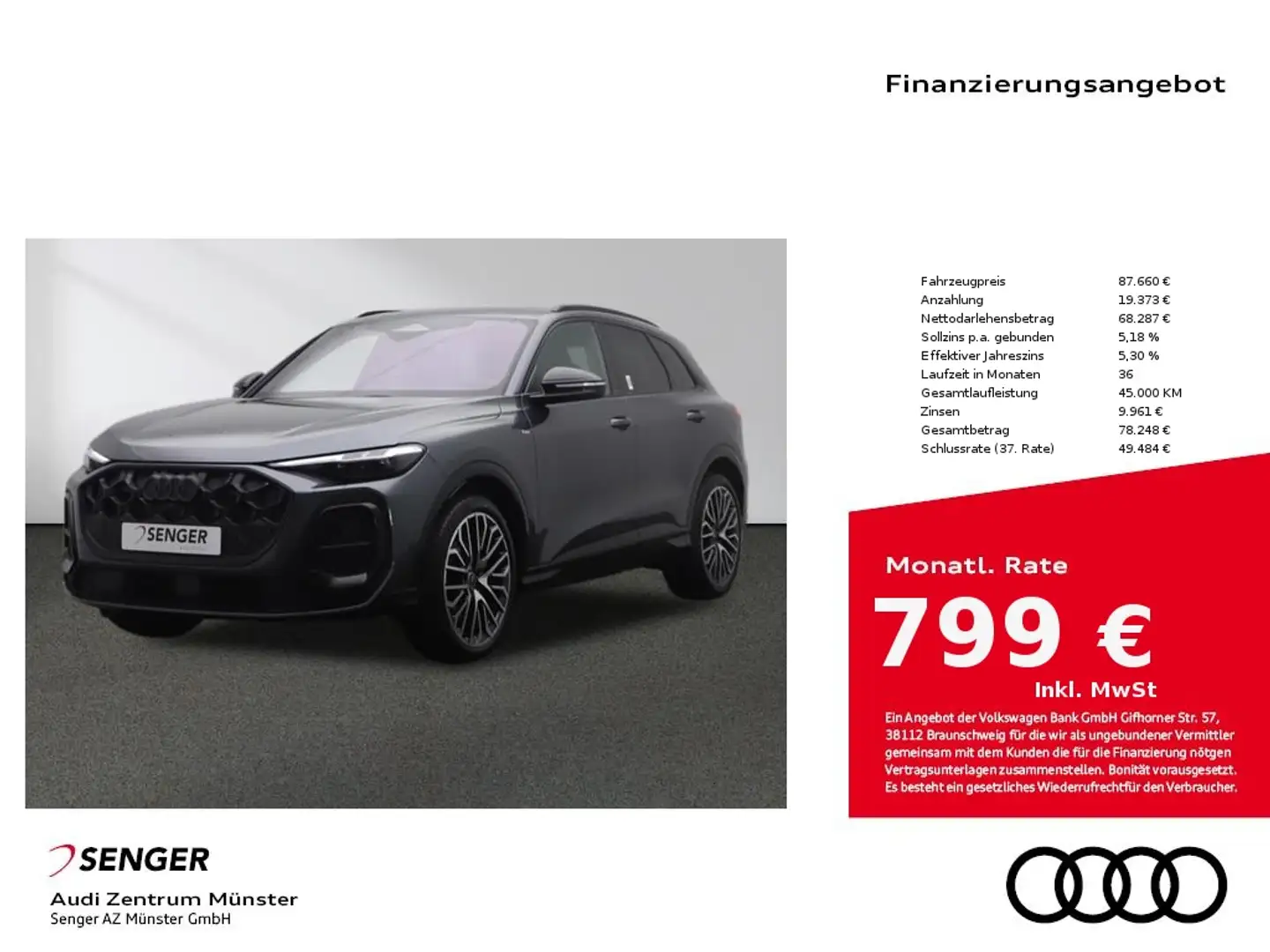 Audi Q5 2.0 TDI quattro 150 kW S line 360° Kamera Negro - 1