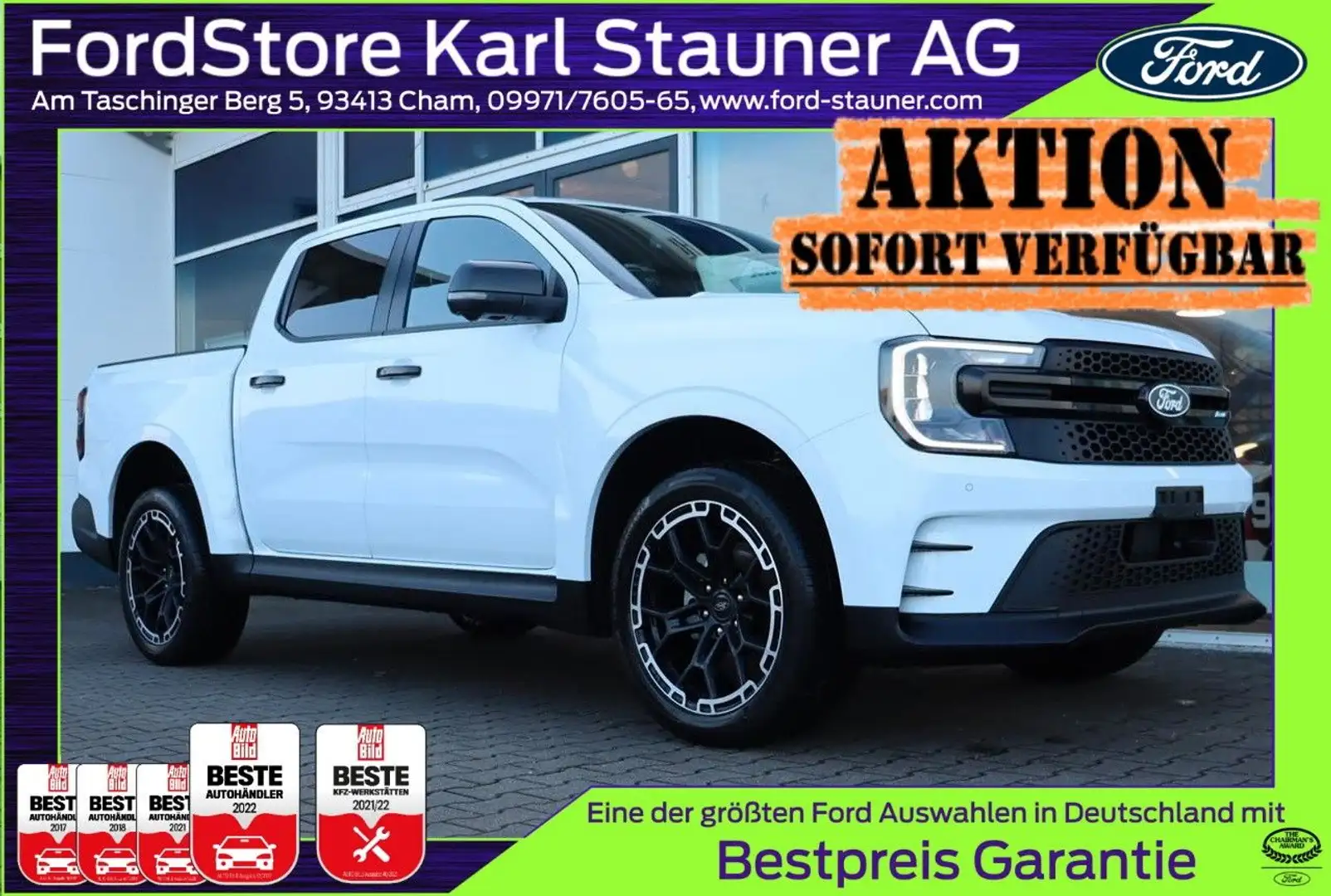 Ford Ranger MS-RT DOKA 4WD AHK 360° Ranger 3,99% FIN* Fehér - 1