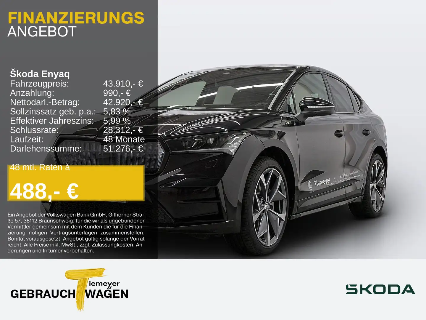 Skoda Enyaq Coupe iV RS AHK LEDER LM21 Schwarz - 1