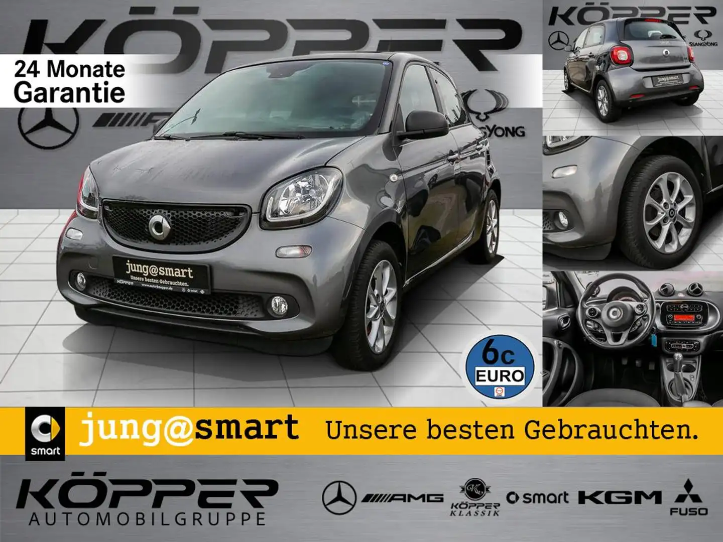 smart forFour 52 kW PASSION LAST ONE Klima BC Faltdach Gri - 1
