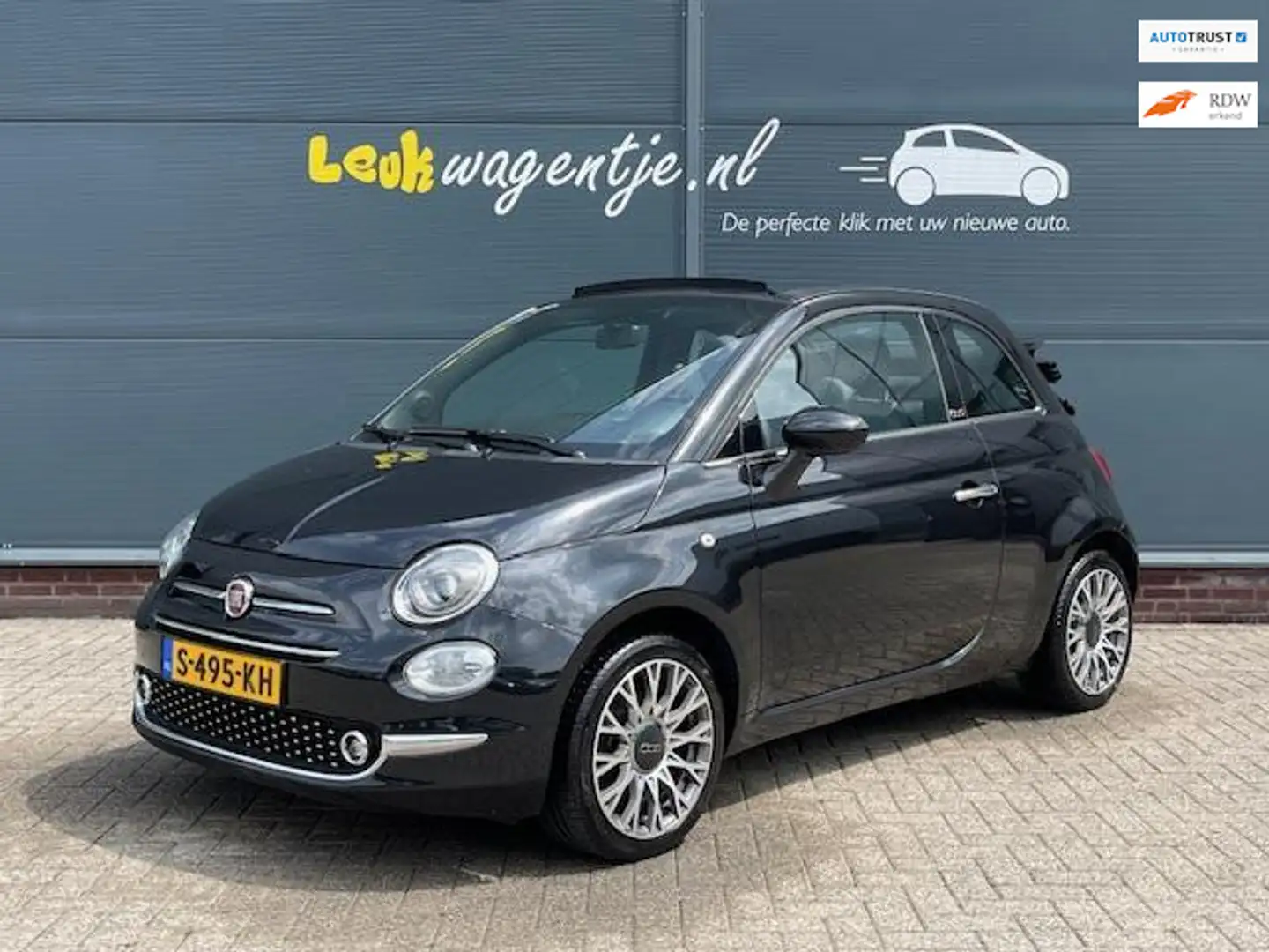 Fiat 500 1.2 Star Cabrio Automaat *carplay *leder *climate Negro - 1