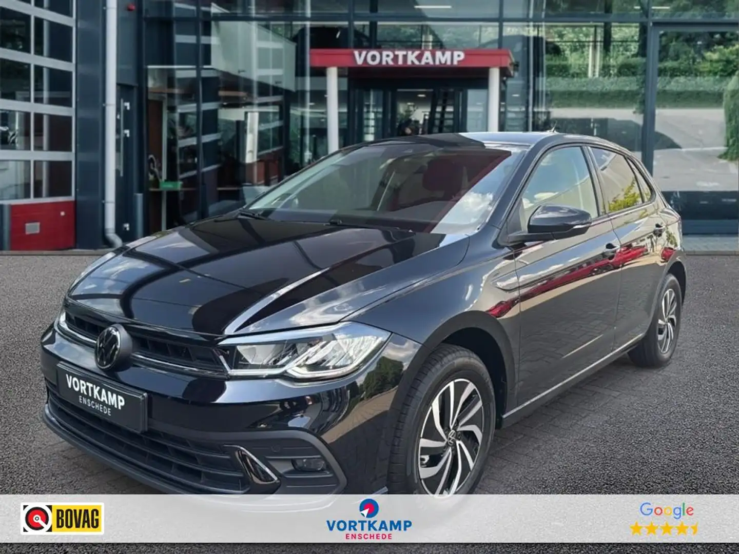 Volkswagen Polo 1.0 TSI DSG LIFE 115PK CAMERA/CARPLAY/STOELVERW Zwart - 1