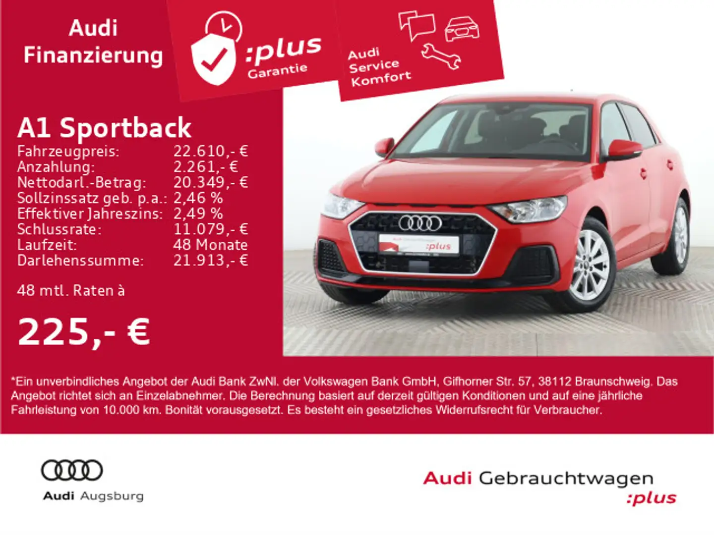 Audi A1 advanced 25TFSI S tronic*LED*8-fach Rot - 1