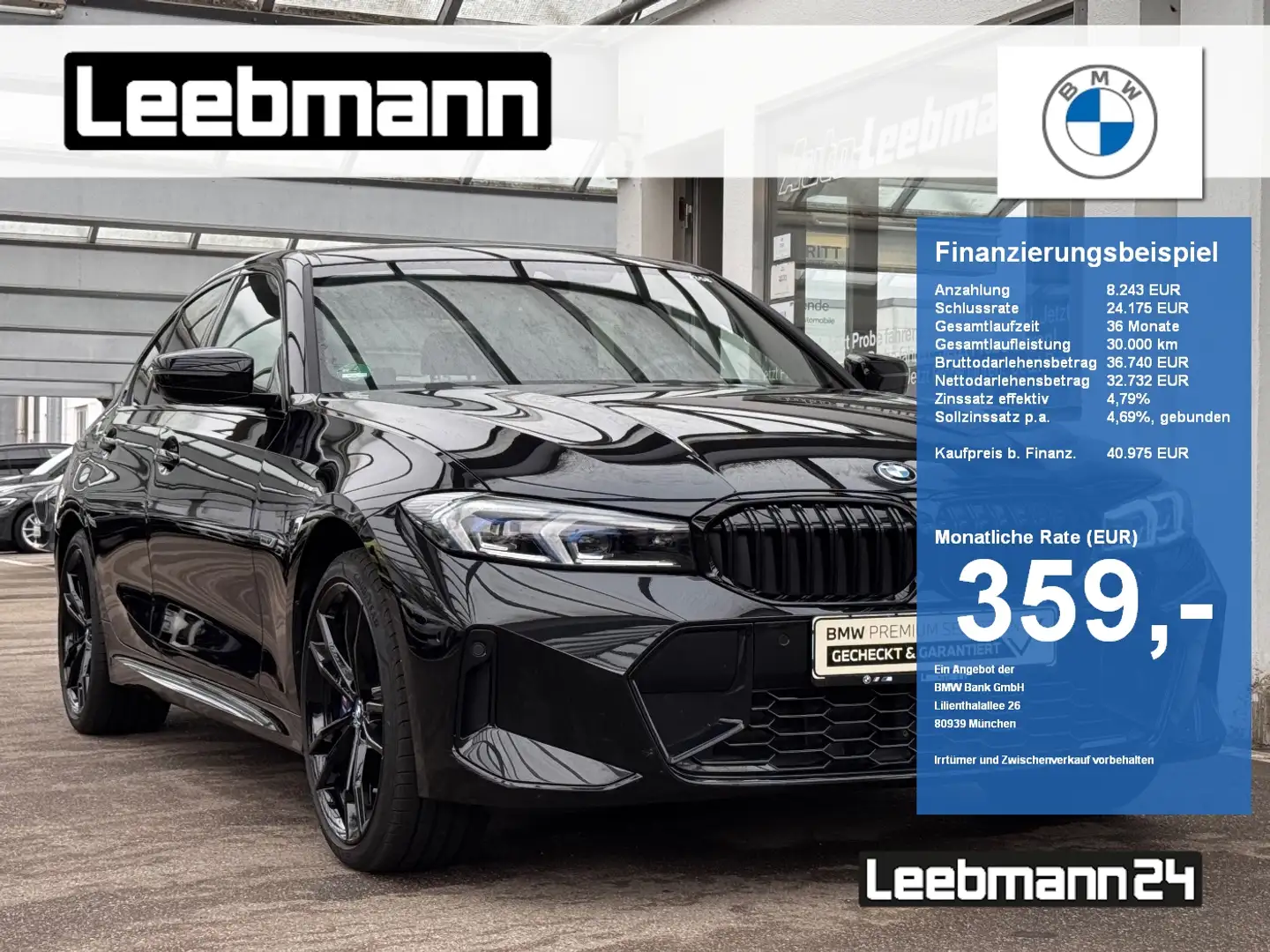 BMW 330 e xDrive Lim. M-Sport HUD/HK 2 JAHRE GARANTIE Noir - 1