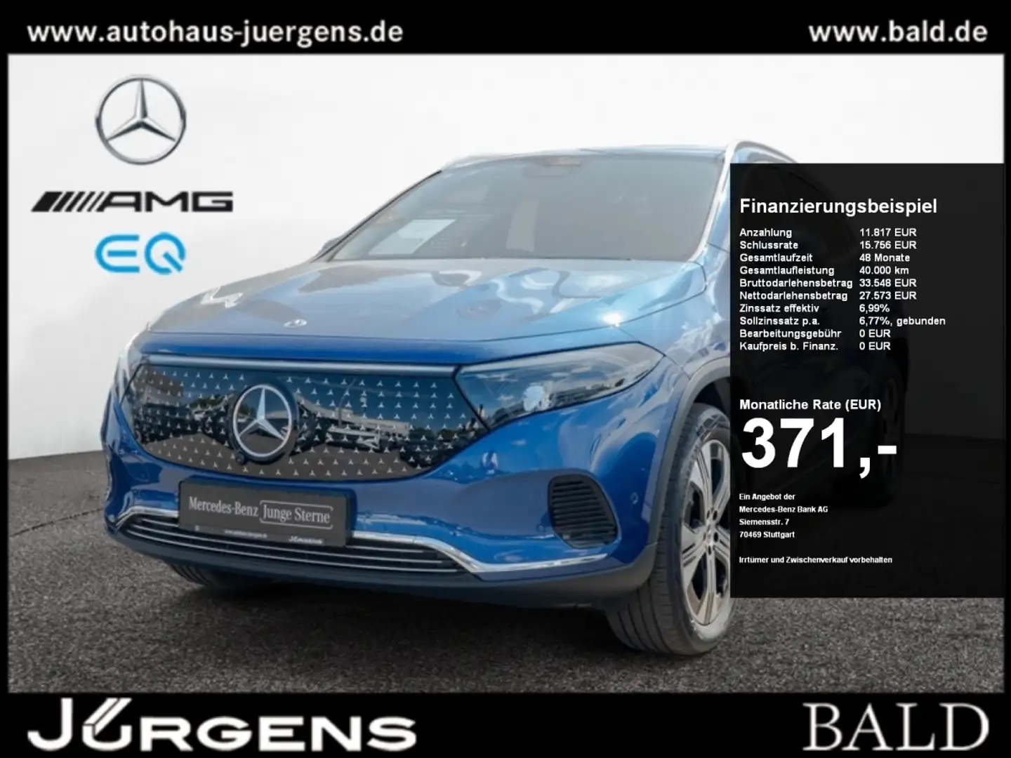 Mercedes-Benz EQA 300 4M ElectricArt/LED/360/Memo/Distr/19' Albastru - 1