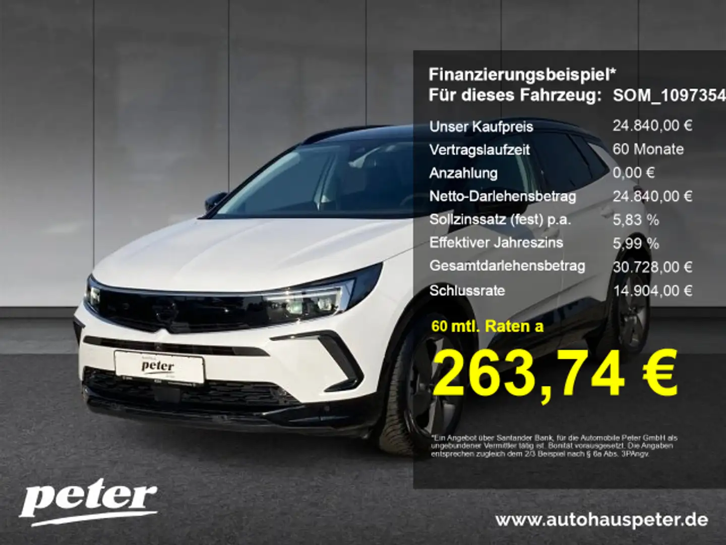 Opel Grandland Grandland 1.2 Turbo GS Line Klimaautomatik Alcanta Blanc - 1