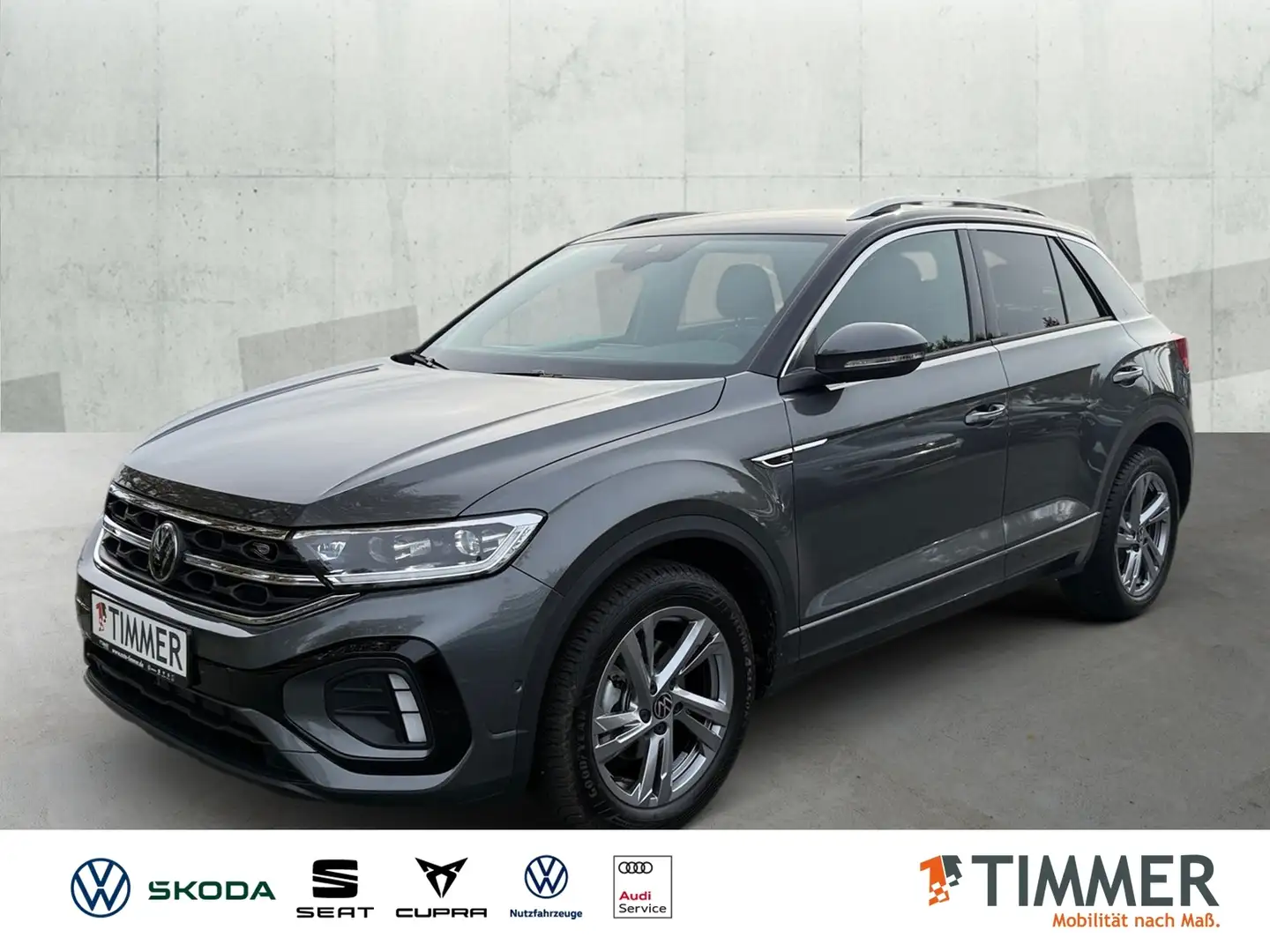 Volkswagen T-Roc 1.5 TSI DSG R-LINE *AHK *LED *RKAM *ACC *APP *DAB Grijs - 1