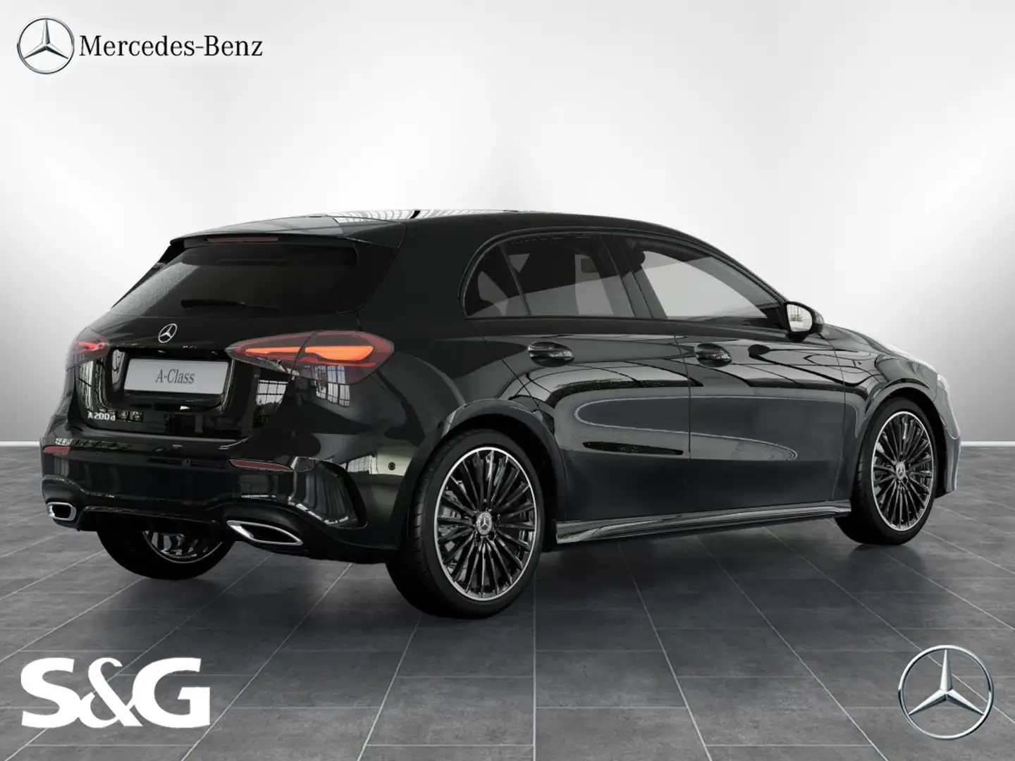 Mercedes-Benz A 200 d AMG MBUX+RüKam+Pano+M-LED+Night+Totwink Schwarz - 2