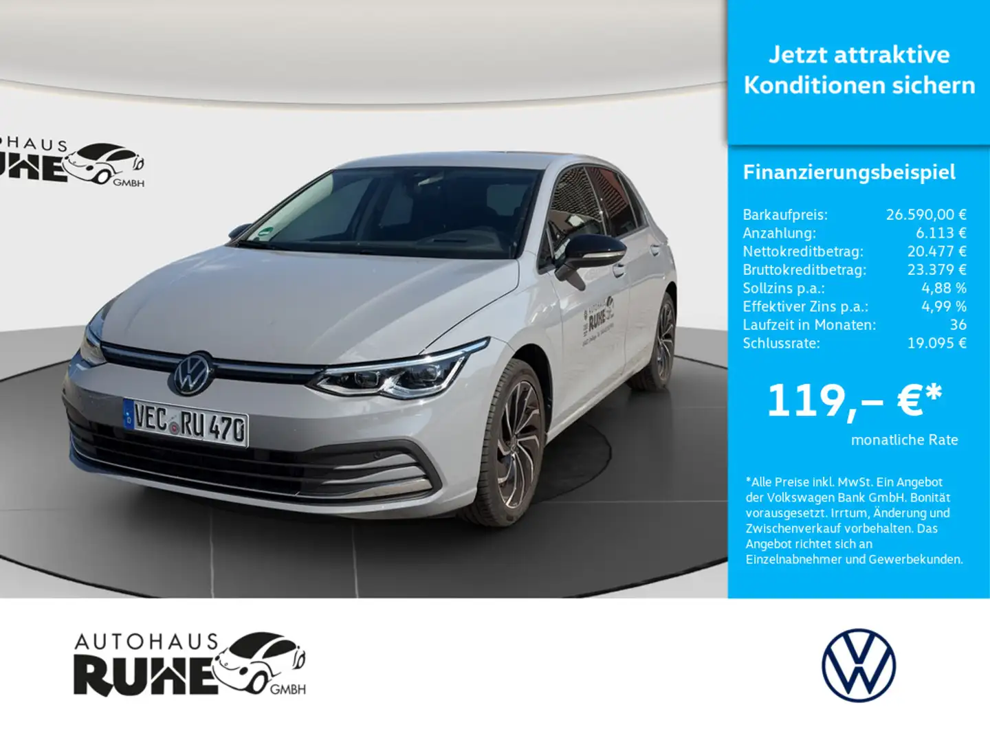 Volkswagen Golf VIII MOVE 1.5 eTSI 110 kW DSG AHK ACC Gris - 1